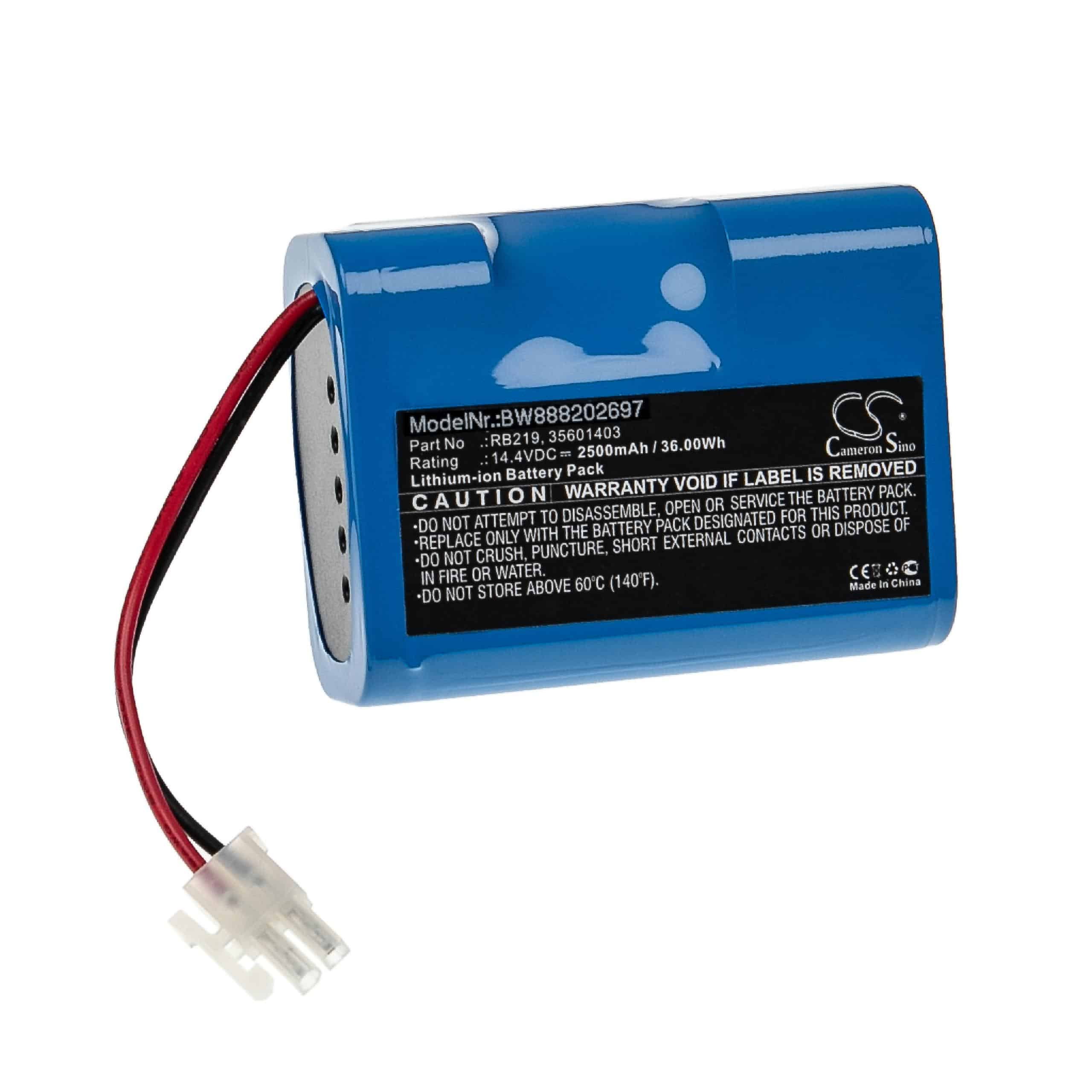 Batterie remplace Hoover 35601727, 35601403, RB219, Li-RB226 pour robot aspirateur - 2500mAh 14,4V Li-ion