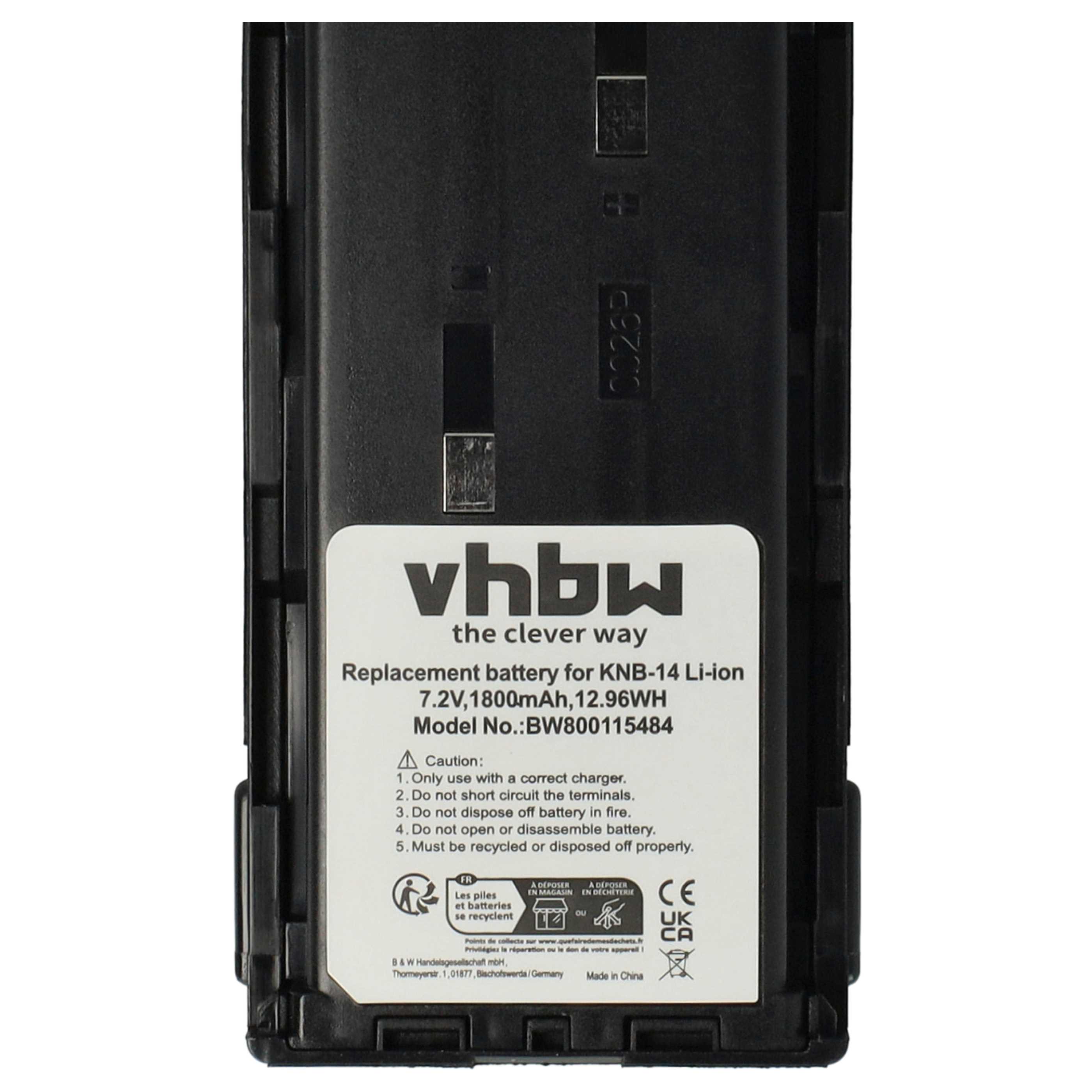 Radio 2x Battery replaces Bidatong BD-15-L - 1800 mAh 7.4 V Li-Ion