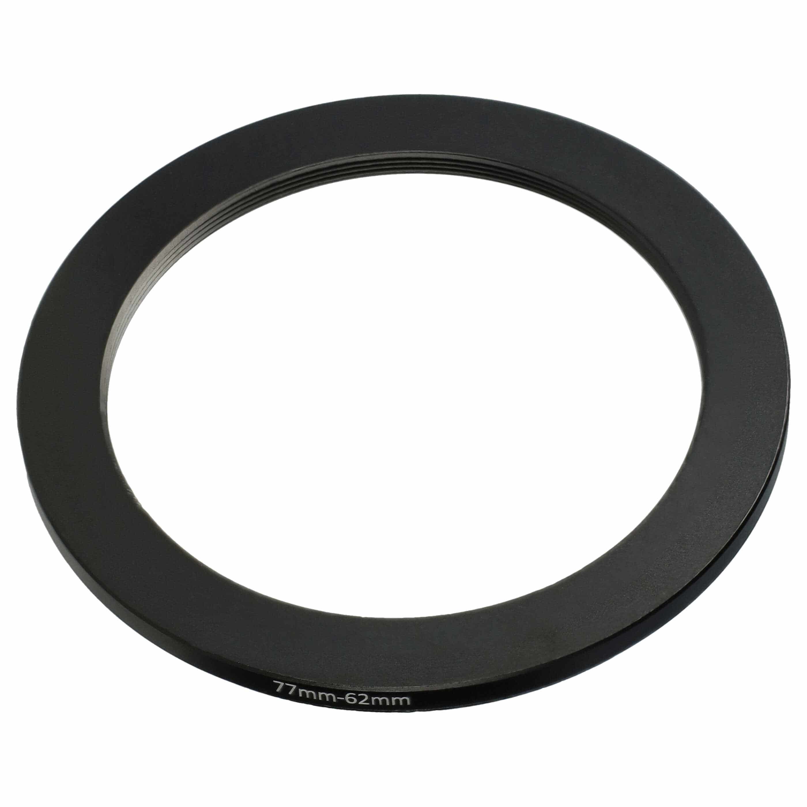 Redukcja filtrowa adapter Step-Down 77 mm - 62 mm pasująca do obiektywu - metal, czarny