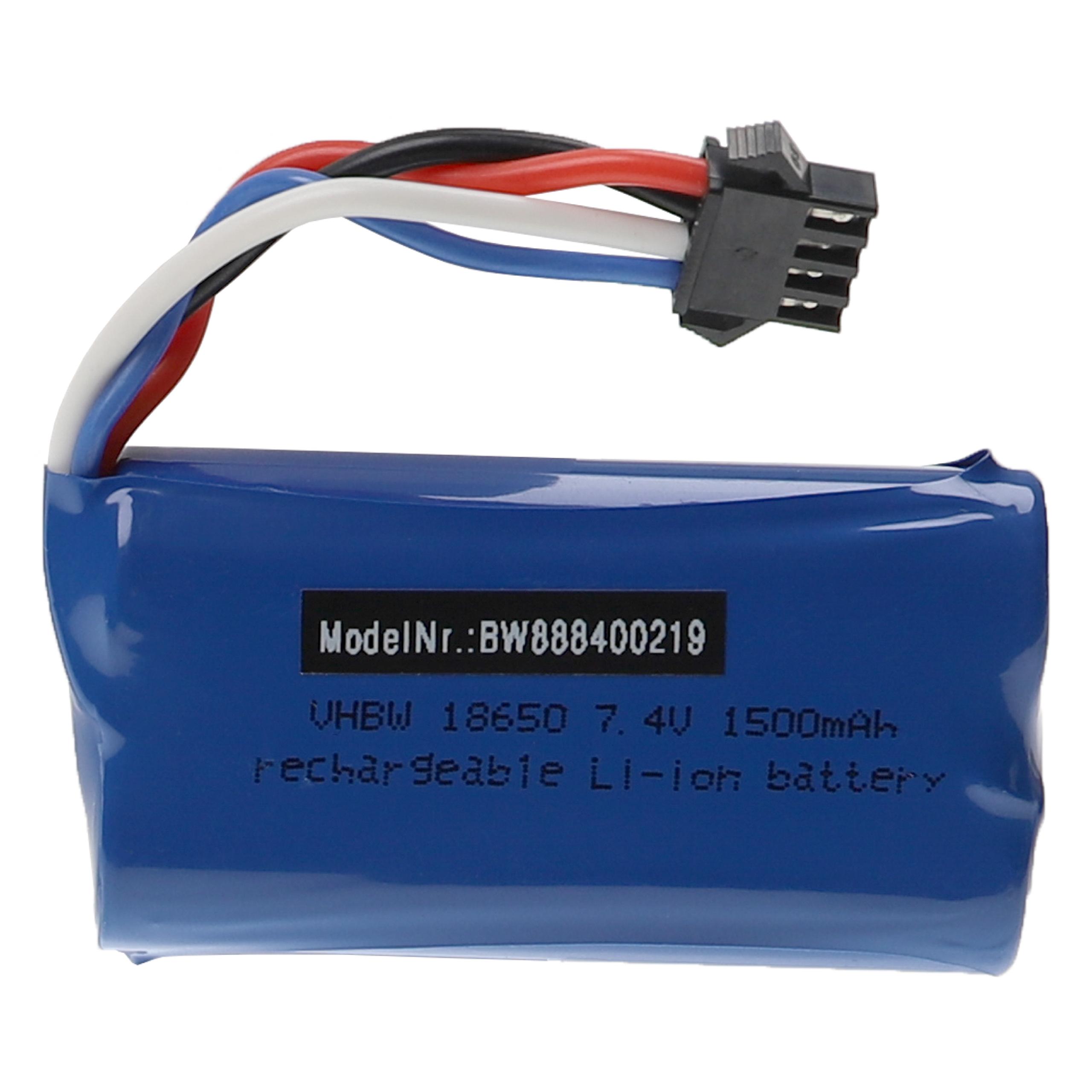 Batterie pour UDI 002, 902 / Huanqi 961, 962 pour modèle radio-télécommandé - 1500mAh 7,4V Li-ion, connecteur 