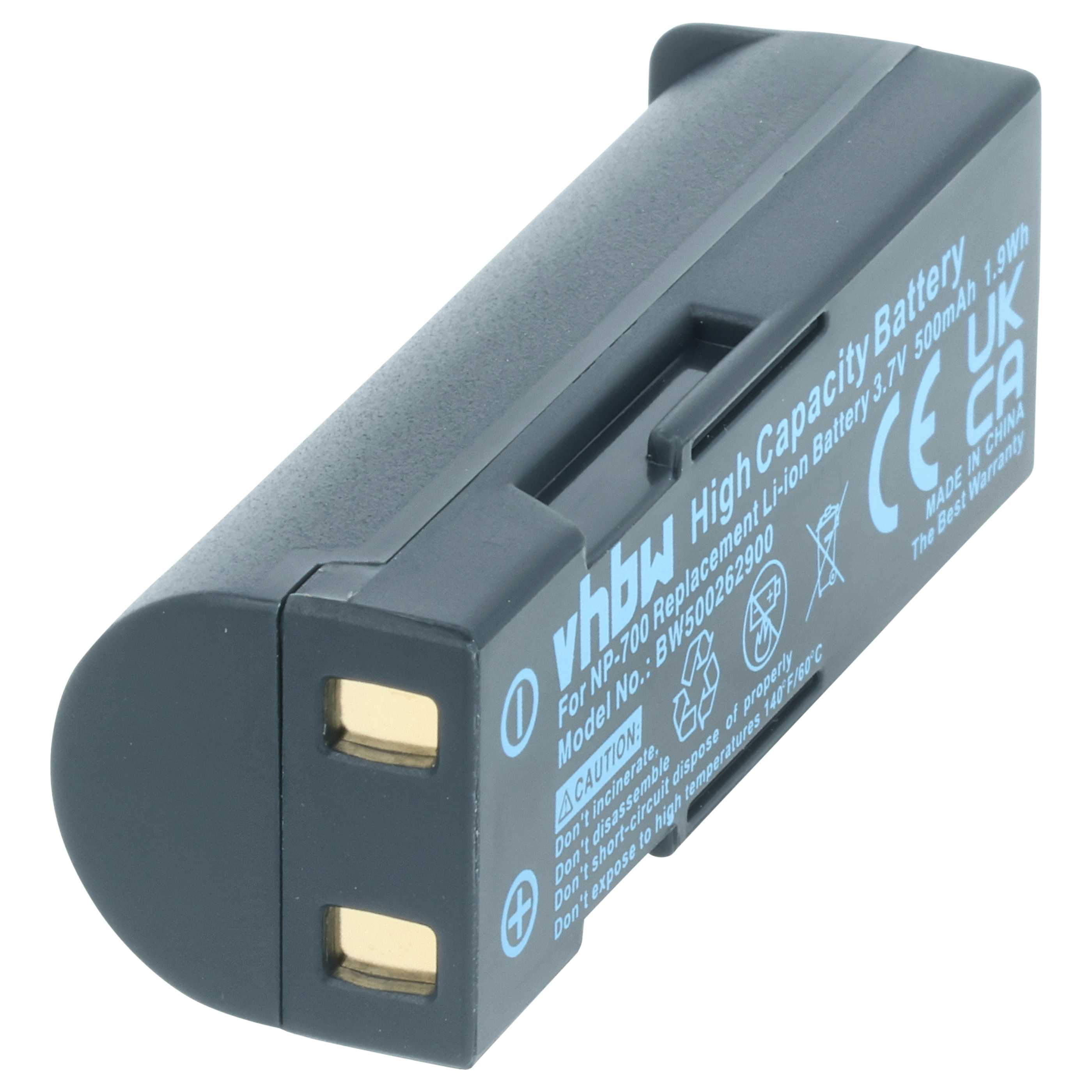 Battery replaces Minolta NP-700 - 500mAh, 3.7V, Li-Ion