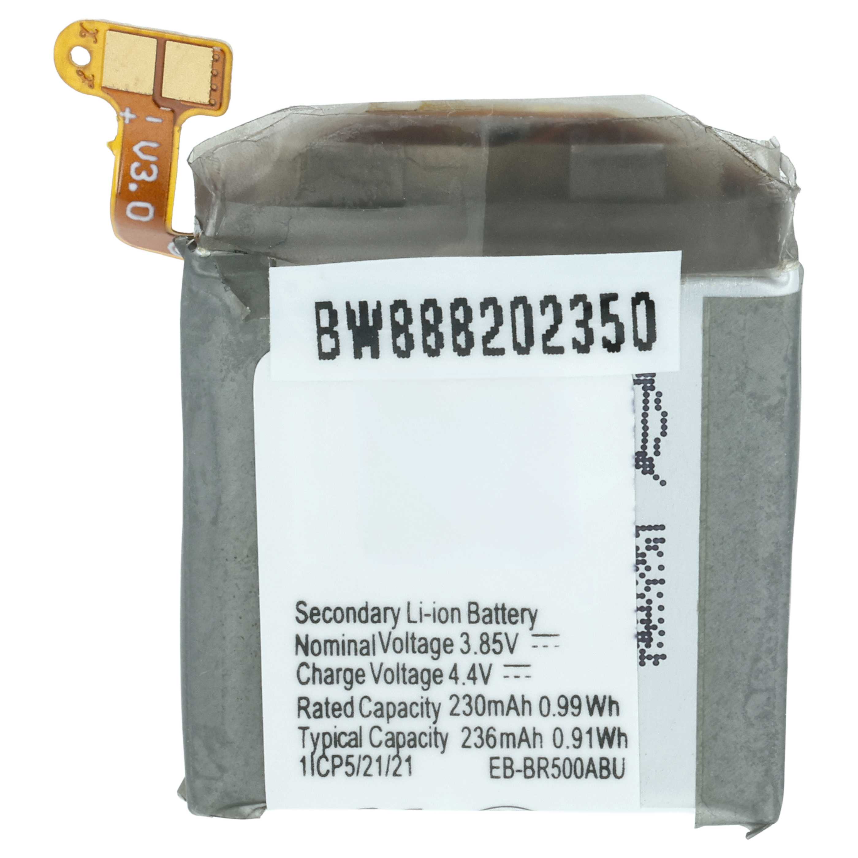 Smartwatch Battery replaces Samsung GH43-04922A, EB-BR500ABU - 230 mAh 3.85 V Li-polymer