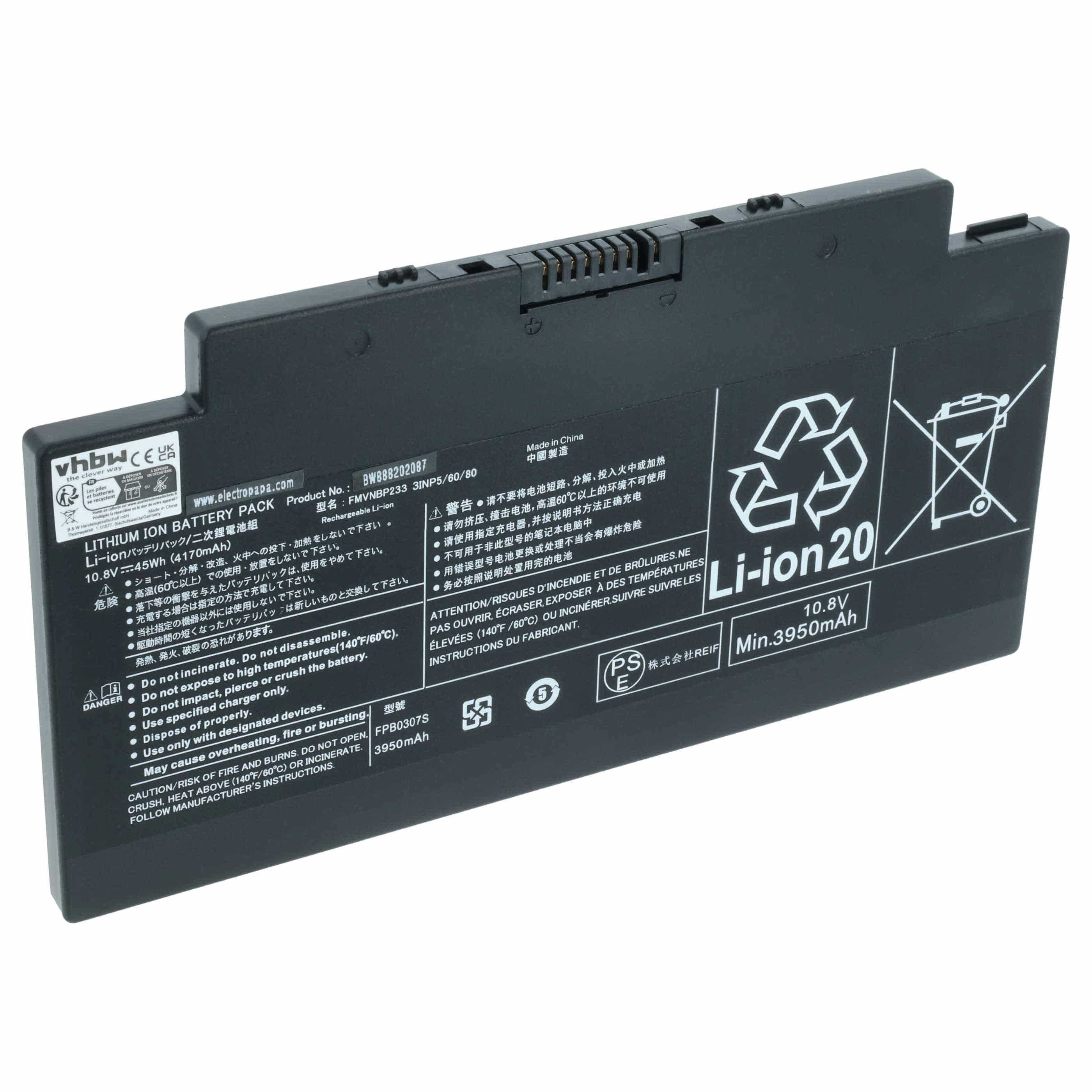 Akumulator do laptopa zamiennik Fujitsu CP641484-01, CP64148401, CP693003-03 - 4050 mAh 10,8 V Li-Ion, czarny