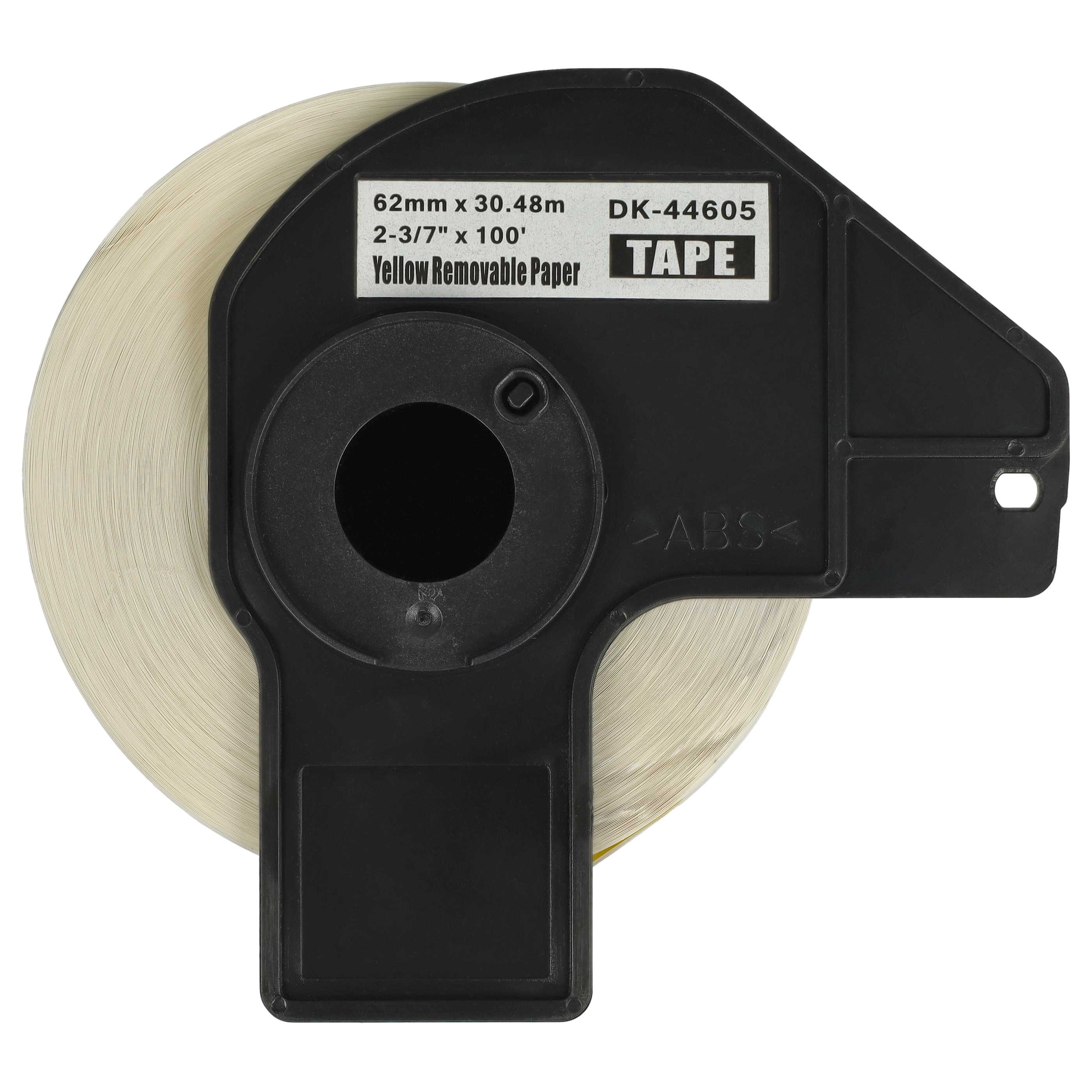 5x Label Roll replaces Brother DK-44605 Labeller - Self-Adhesive 62 mm x 30.48 m + Holder