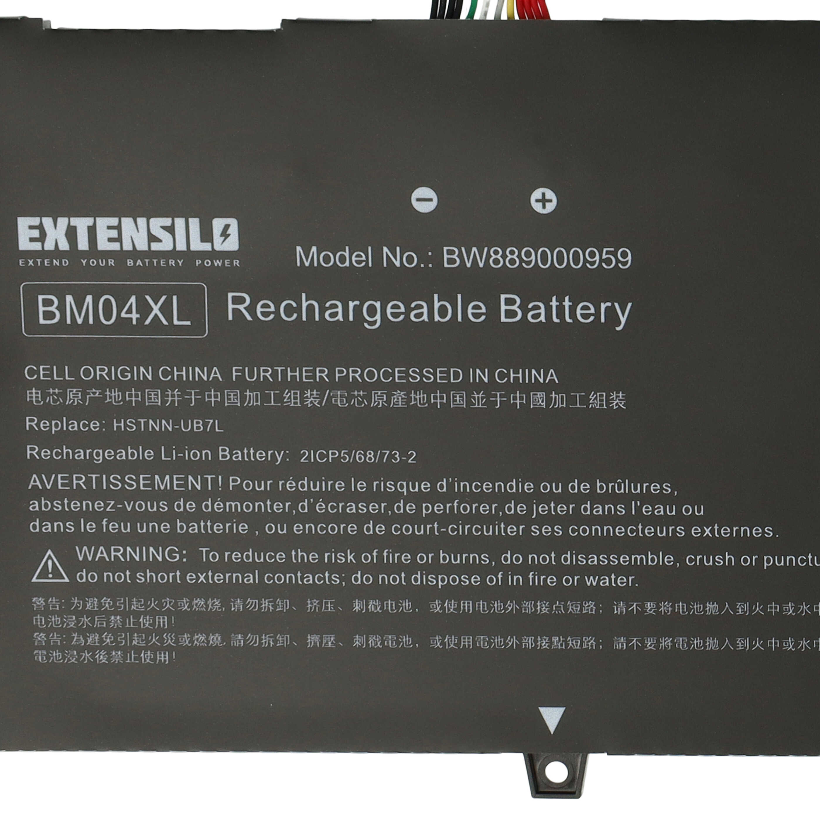 Batterie remplace HP HSTNN-DB8L, BM04XL, BM04056XL, HSTNN-UB7L pour ordinateur portable - 7300mAh 7,6V Li-ion