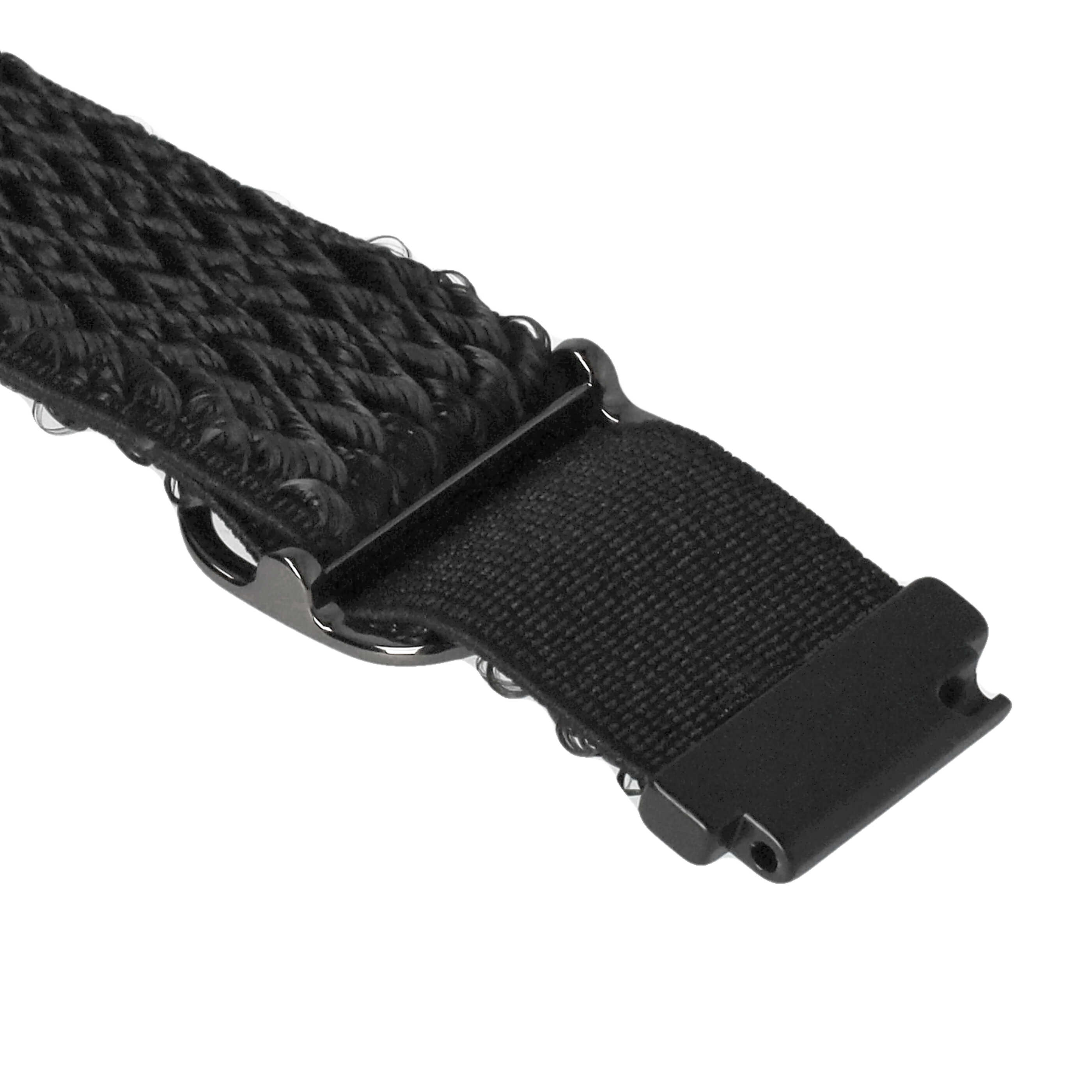 correa para Huami / Samsung Amazfit / Gear / Galaxy smartwatch - 21 x 2 cm, nailon, negro