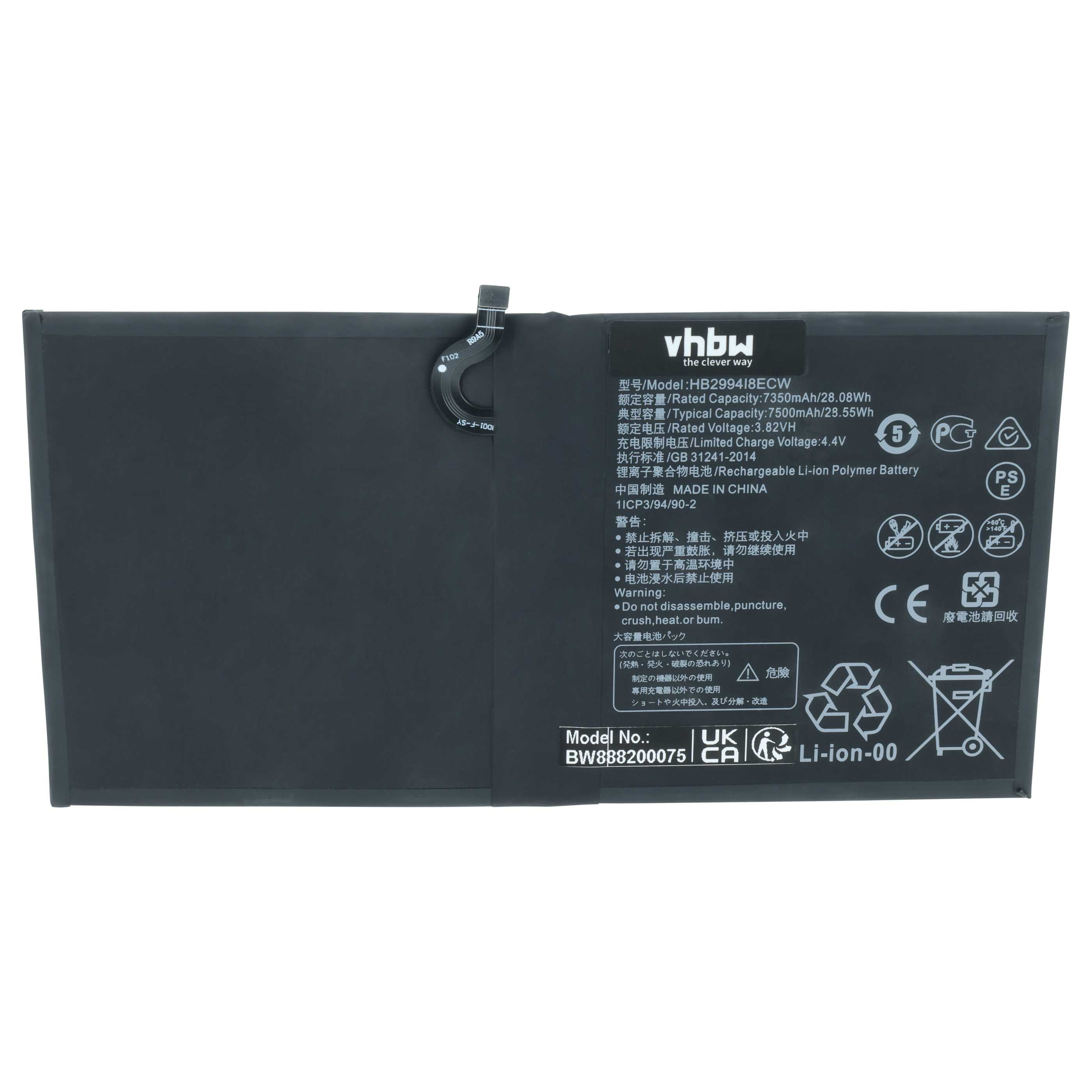 Tablet Battery suitable for Huawei Mediapad M5 - 7300 mAh 3.85 V Li-polymer