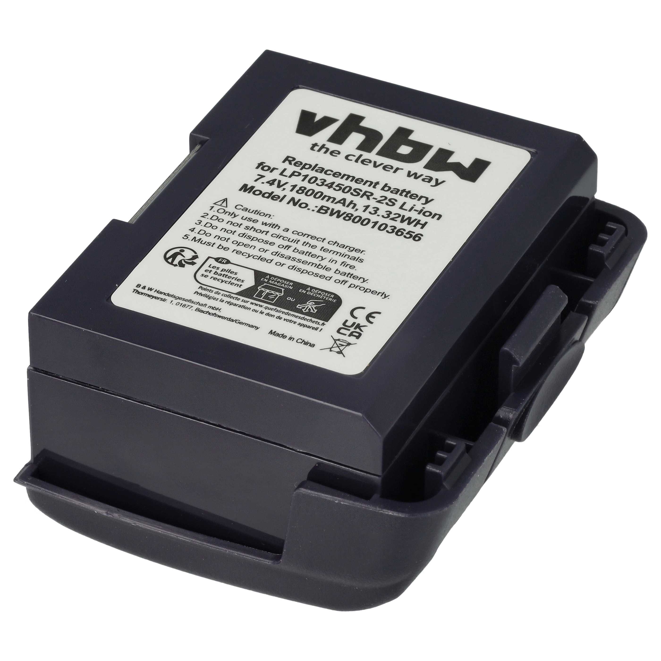 Batería reemplaza Verifone 24016-01-R para lector de tarjetas con chip (1800 mAh, 7,4 V, Li-Ion)