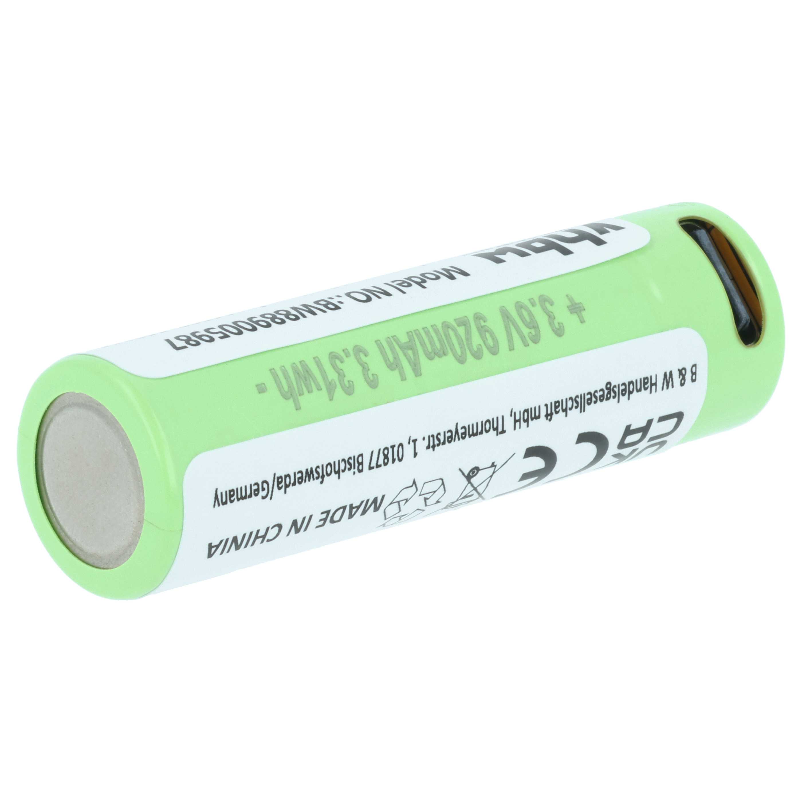 2x Akumulator do latarki czołowej zamiennik Ledlenser 14500, 502596 - 0,92 Ah 3,6 V Li-Ion