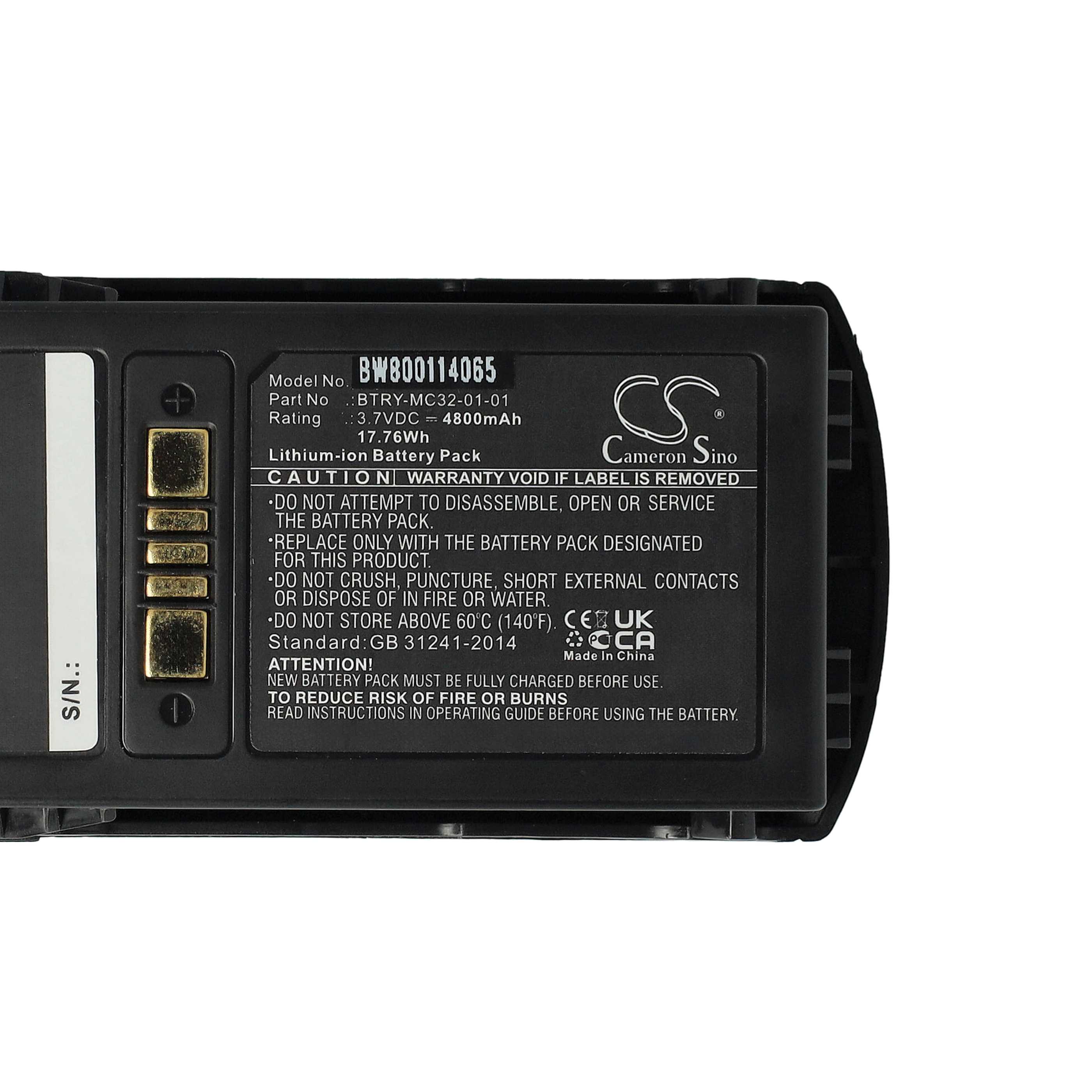 Barcodescanner-Akku als Ersatz für Motorola BTRY-MC32-01-01 - 4800mAh 3,7V Li-Ion