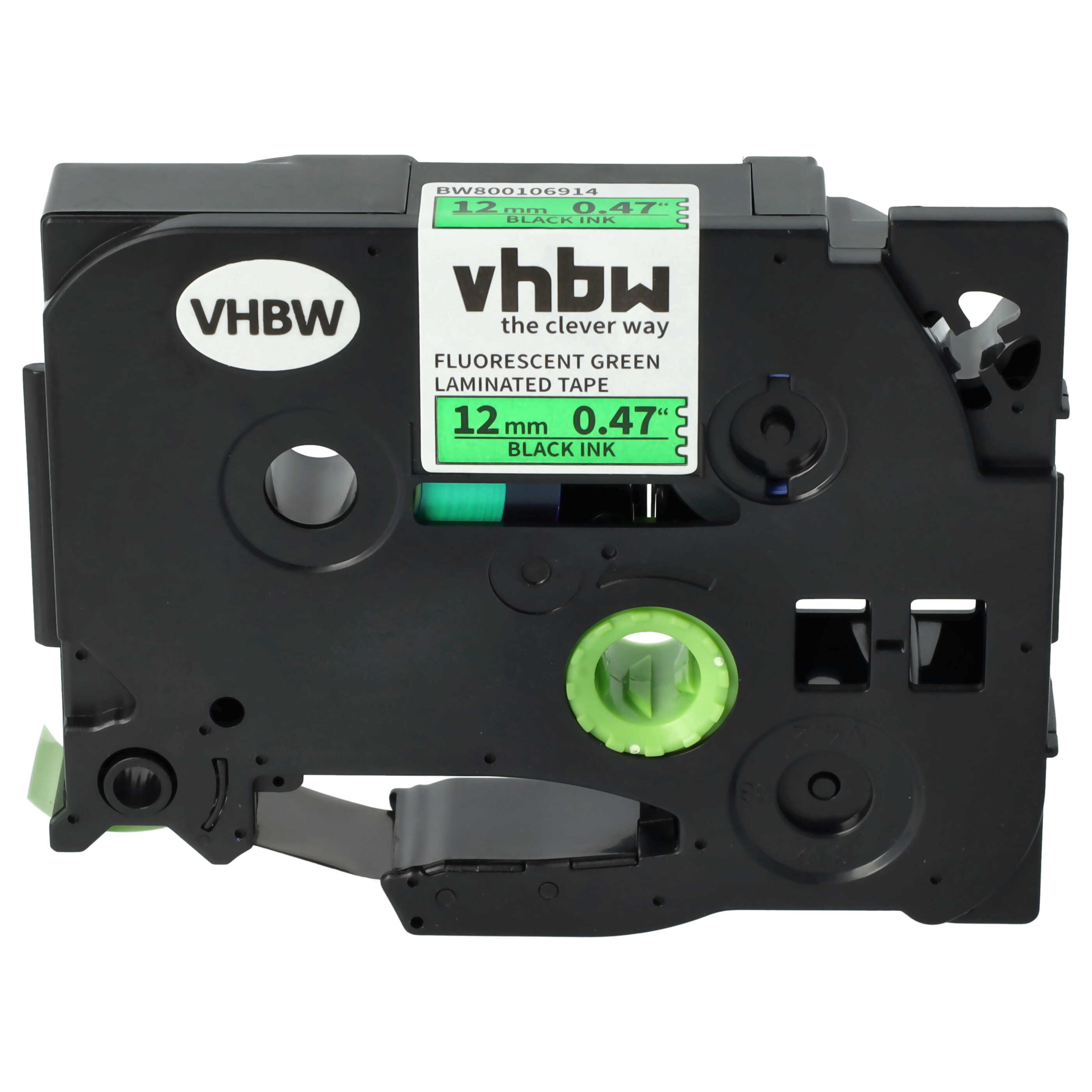 Label Tape as Replacement for Brother TZ-D31, TZE-D31 - 12 mm Black to Neon-Green
