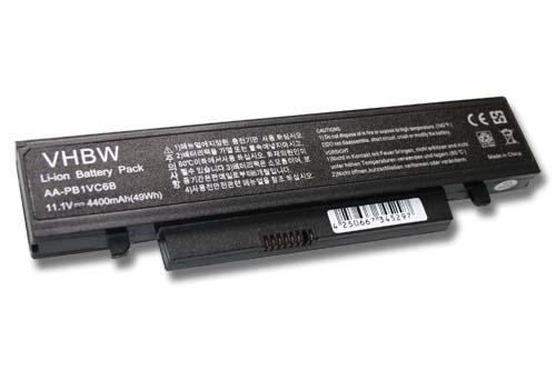 Batterie remplace Samsung AA-PB1VC6B, AA-PB1VC6W pour ordinateur portable - 4400mAh 11,1V Li-ion, noir
