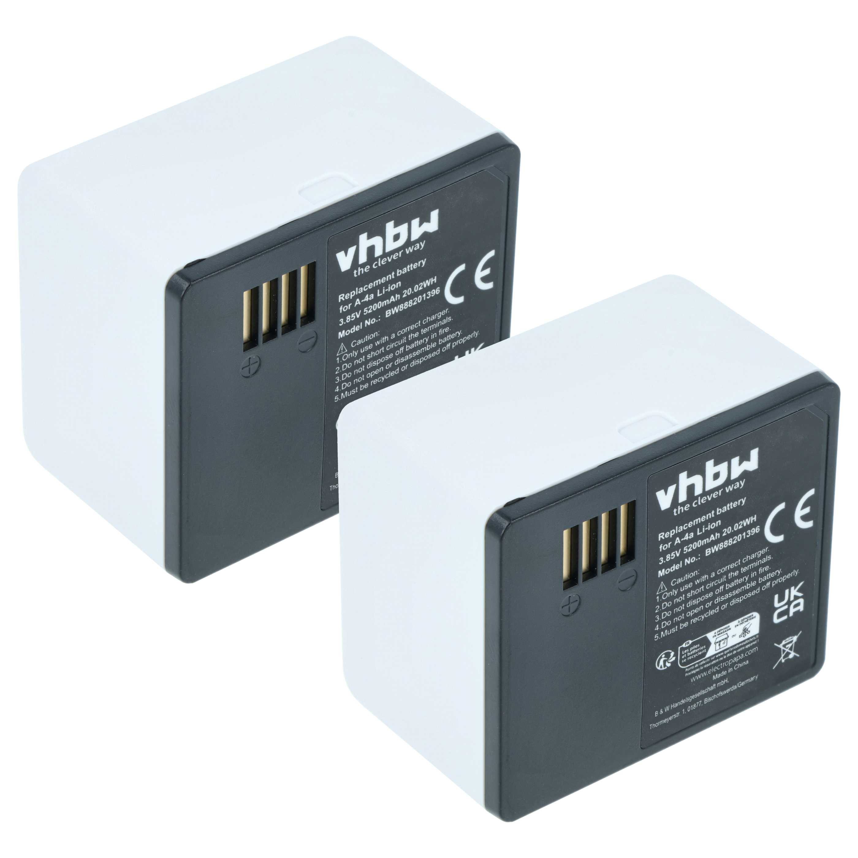 Security Camera 2x Battery replaces Arlo 308-1070-01, 308-50012-01, 308-10069-01 - 5200 mAh 3.85 V Li-Ion
