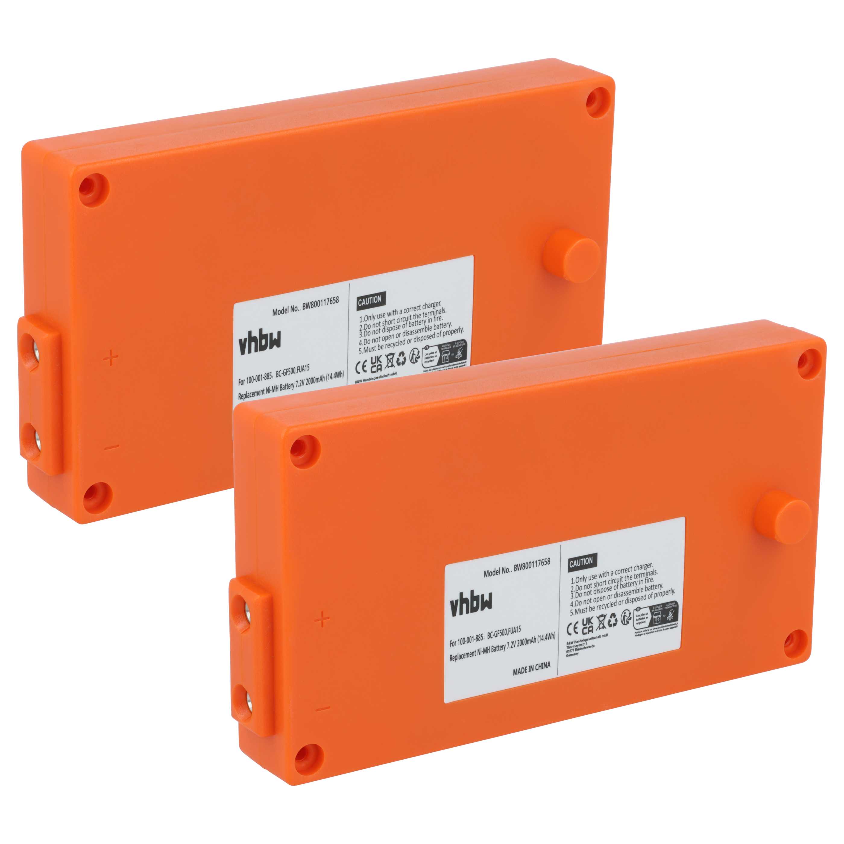 2x Akumulator do zdalnego sterowania zamiennik Gross Funk BC-GF500, 100-001-885, FUA15 - 2000mAh 7,2V NiMH