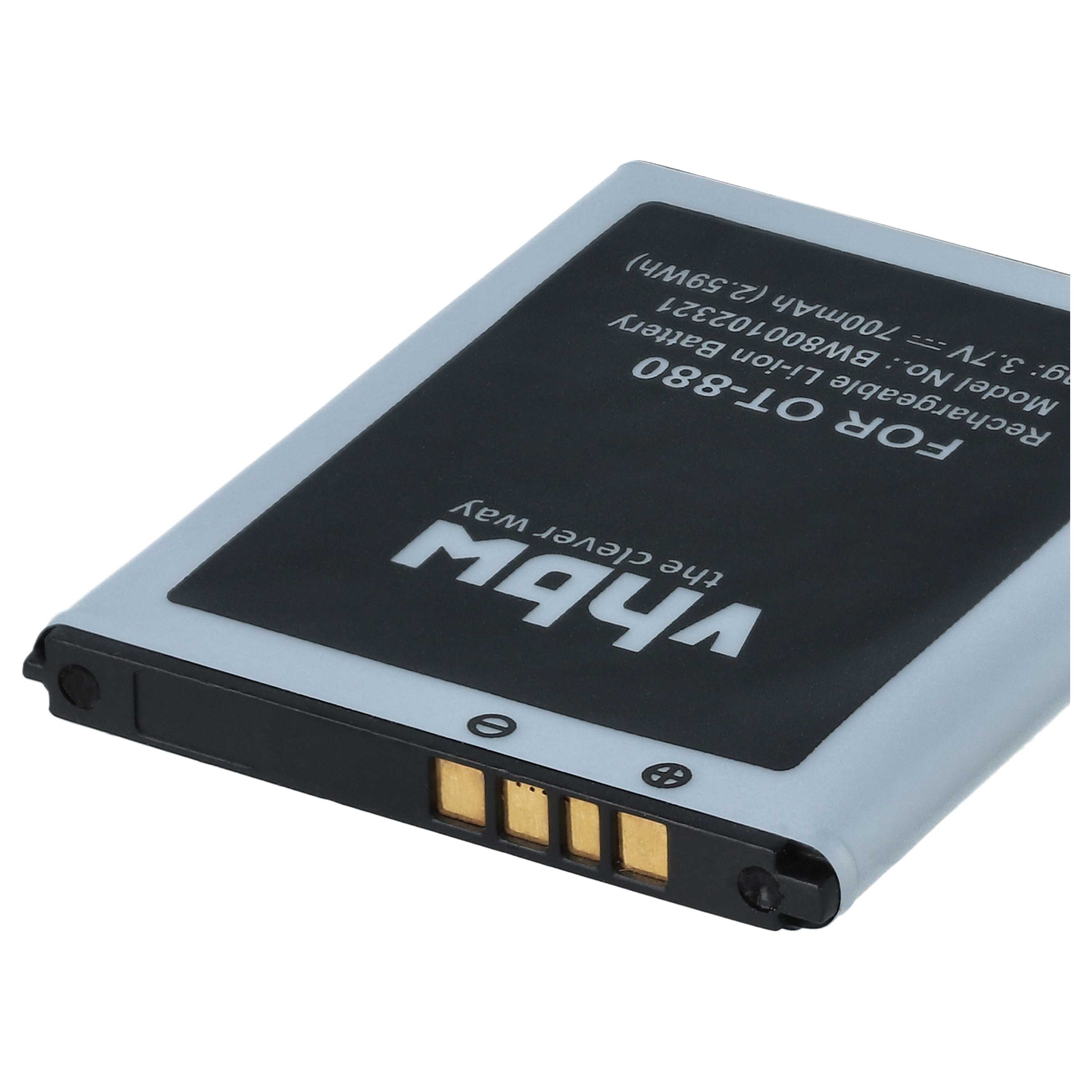 Akku als Ersatz für Alcatel BY42, BTR510AB, BTR875B, CAB3120000C1, CAB20K0000C1 - 700mAh 3,7V Li-Ion