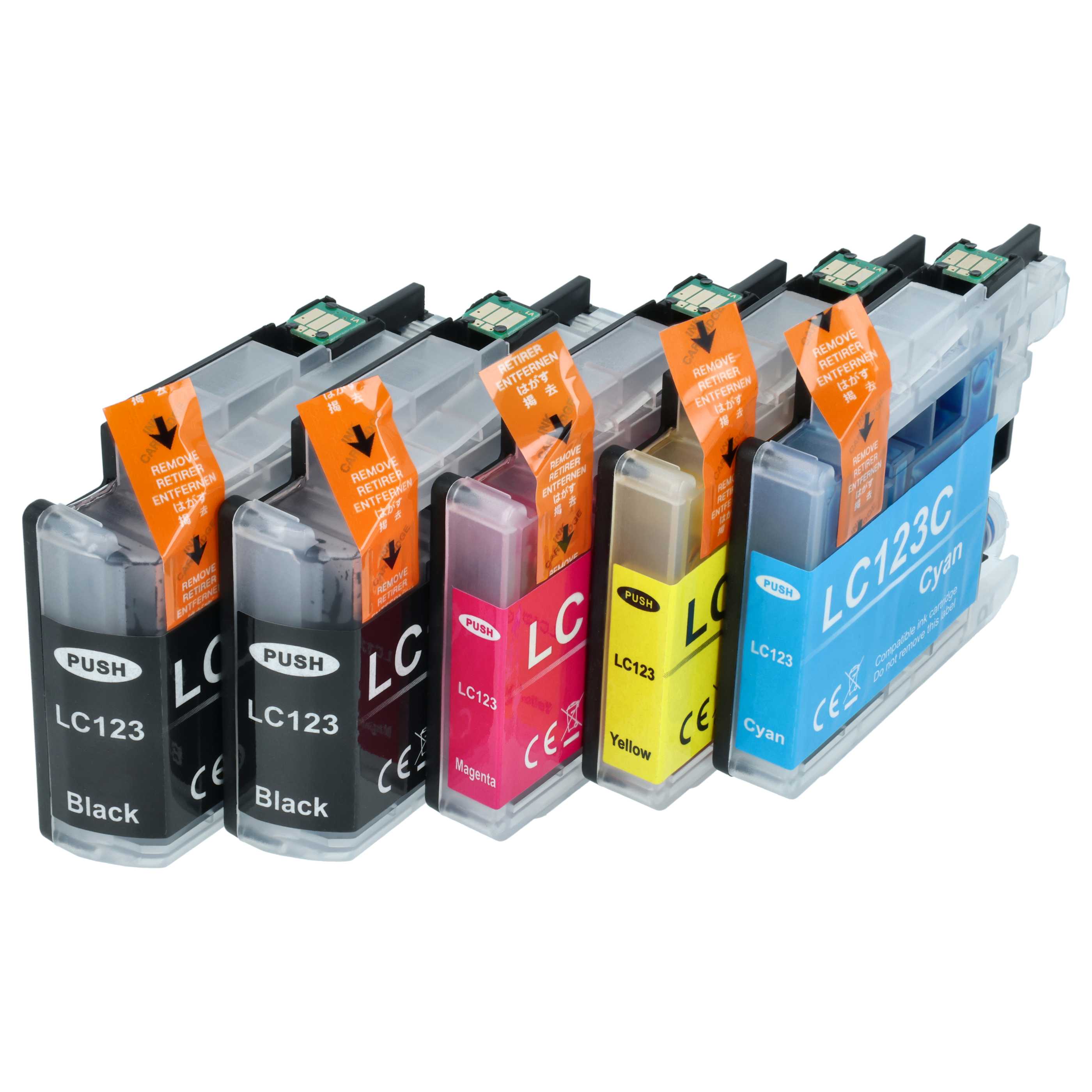 5x Ink Cartridges replaces Brother LC123, LC123C, LC123BK, LC123Y, LC123M DCP-J4110DW Printer - B/C/M/Y