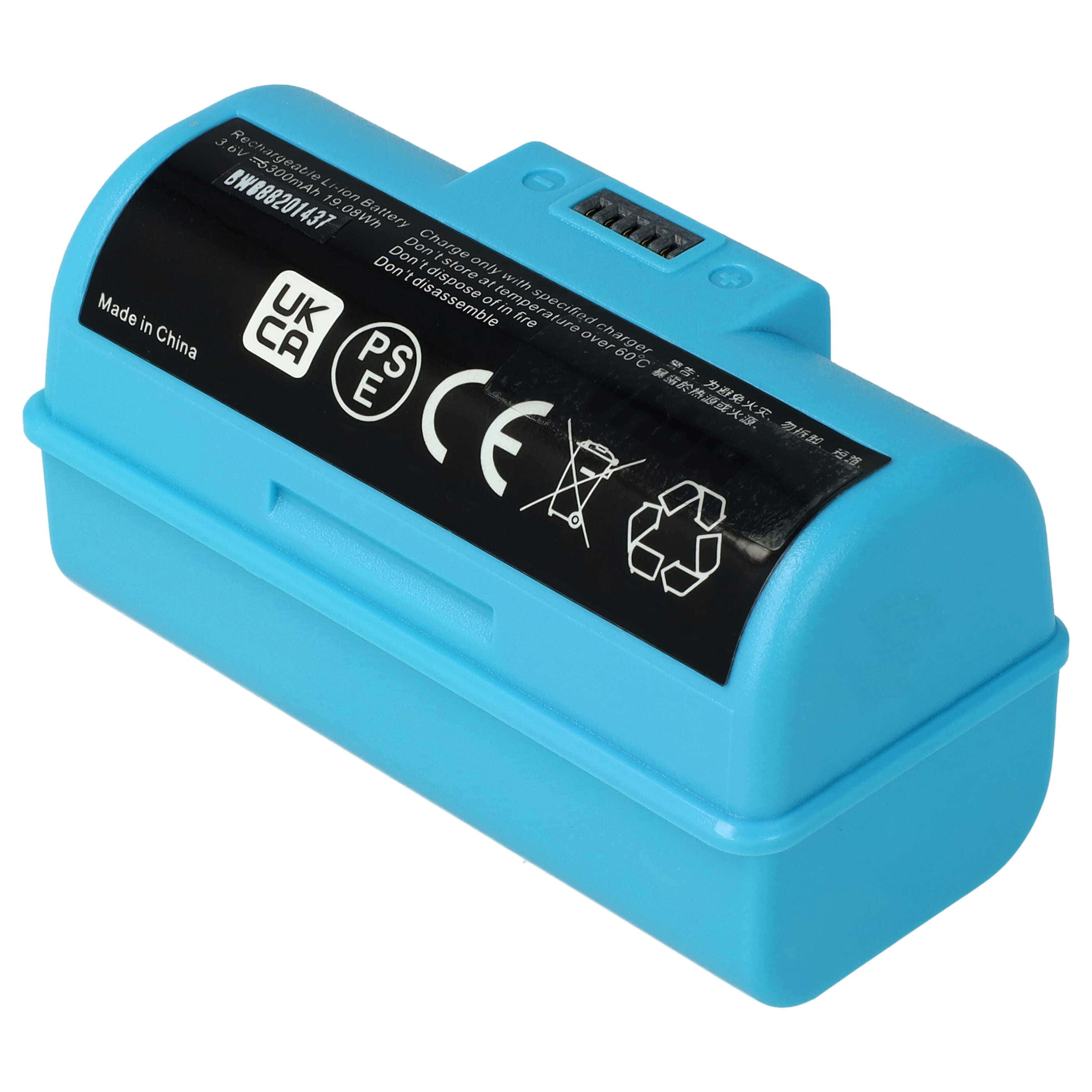 Batería reemplaza iRobot BC674, 4446040 para aspiradora iRobot - 5300 mAh 3,6 V Li-Ion azul