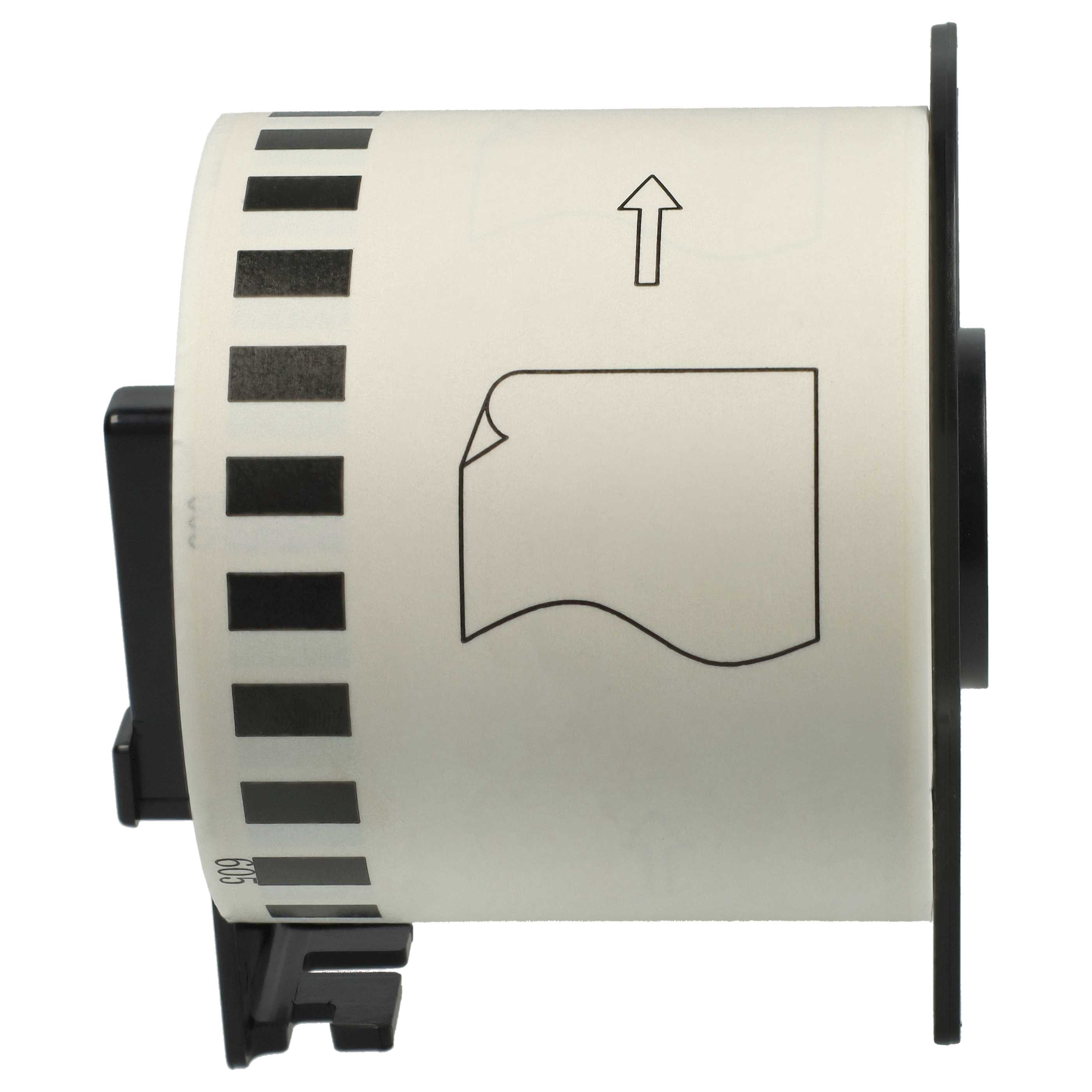 5x Label Roll replaces Brother DK-44605 Labeller - Self-Adhesive 62 mm x 30.48 m + Holder