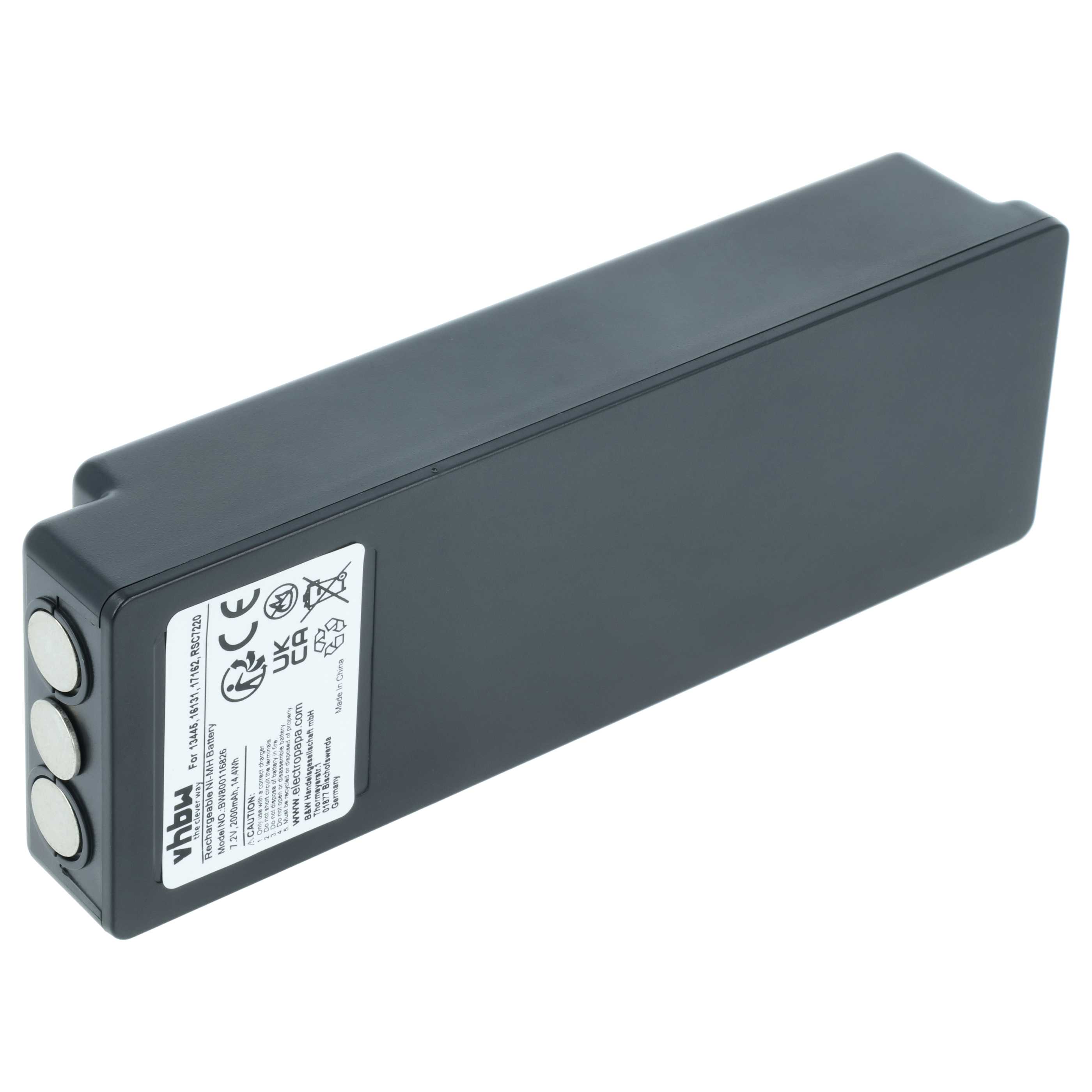 Batería reemplaza Palfinger Scanreco 17162, 1026, 708031757, 16131, 13445 sistema control - 2000mAh 7,2V NiMH