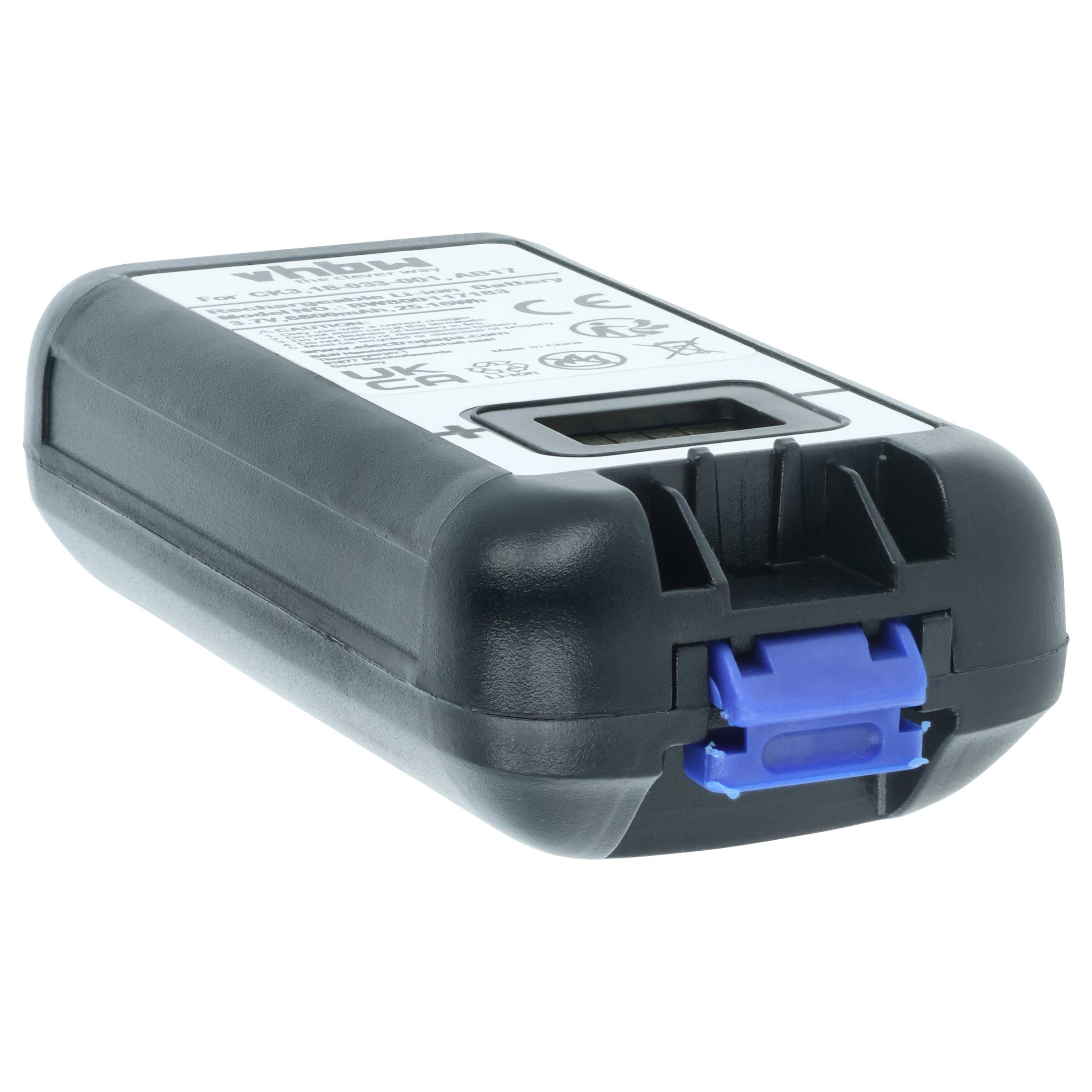 Batería reemplaza Intermec 318-033-021, 318-033-001 para escáner código de barras (6800 mAh, 3,7 V, Li-Ion)