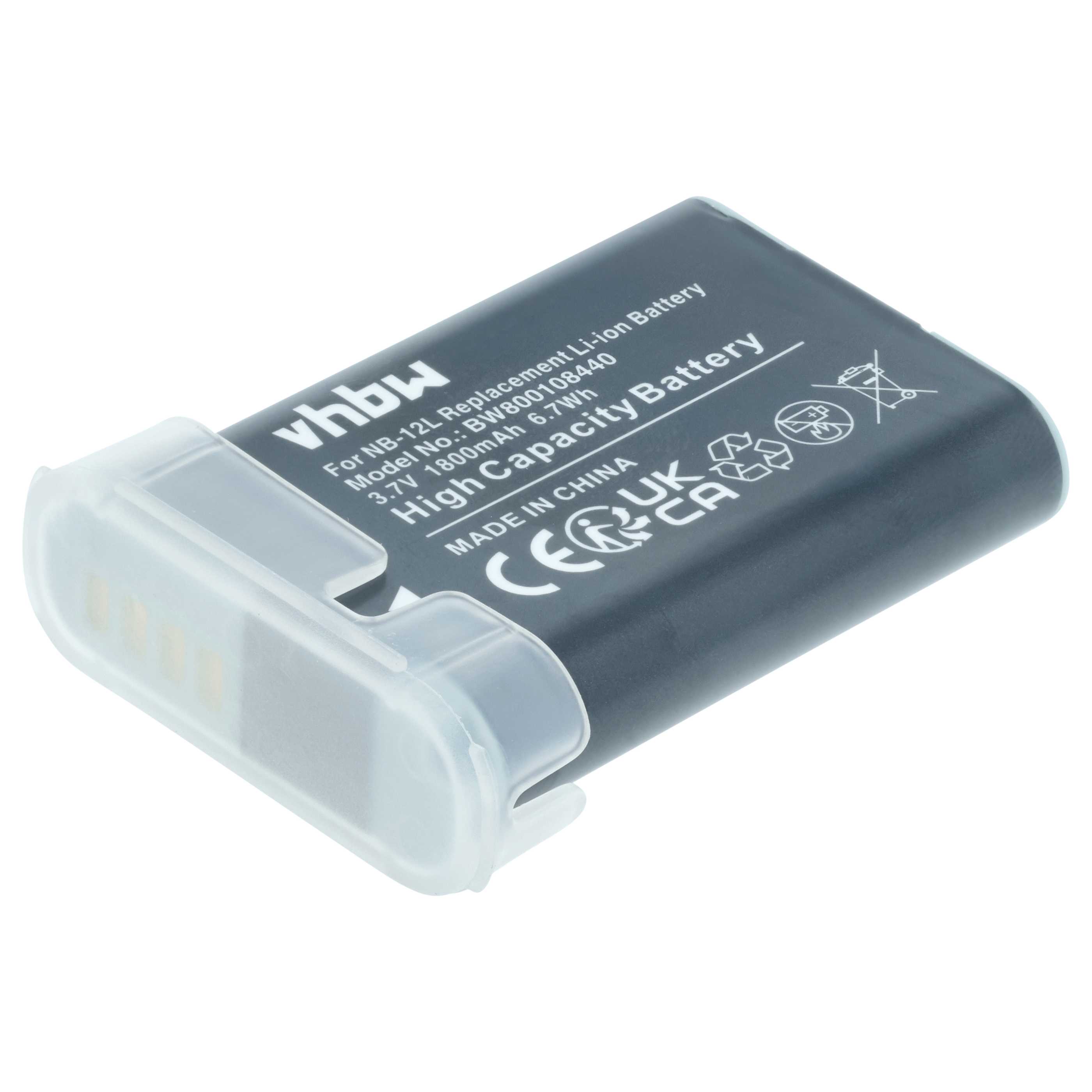 3x Battery replaces Canon NB-12L - 1800mAh, 3.7V, Li-Ion