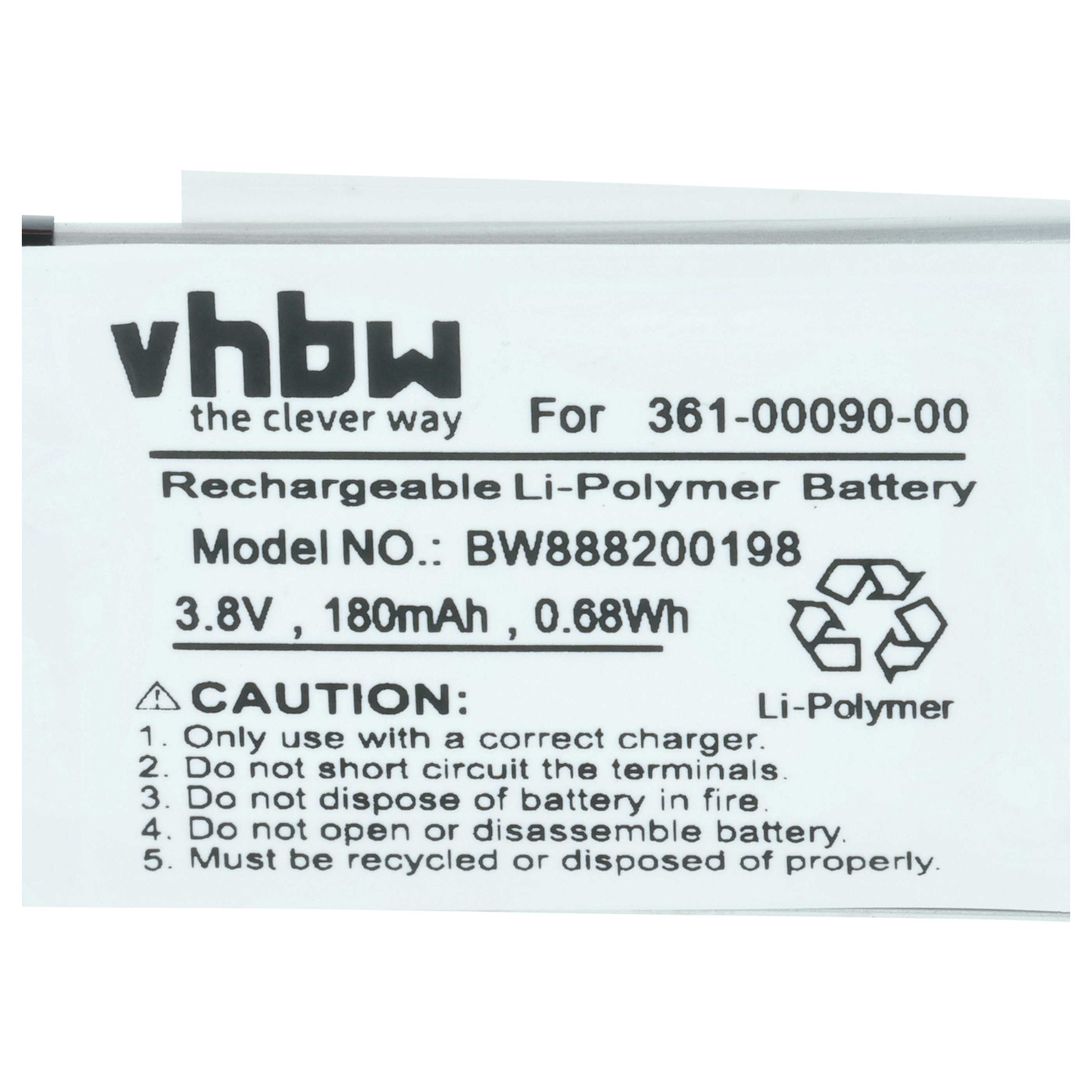 Smartwatch Battery replaces Garmin 361-00090-00 - 180 mAh 3.7 V Li-polymer