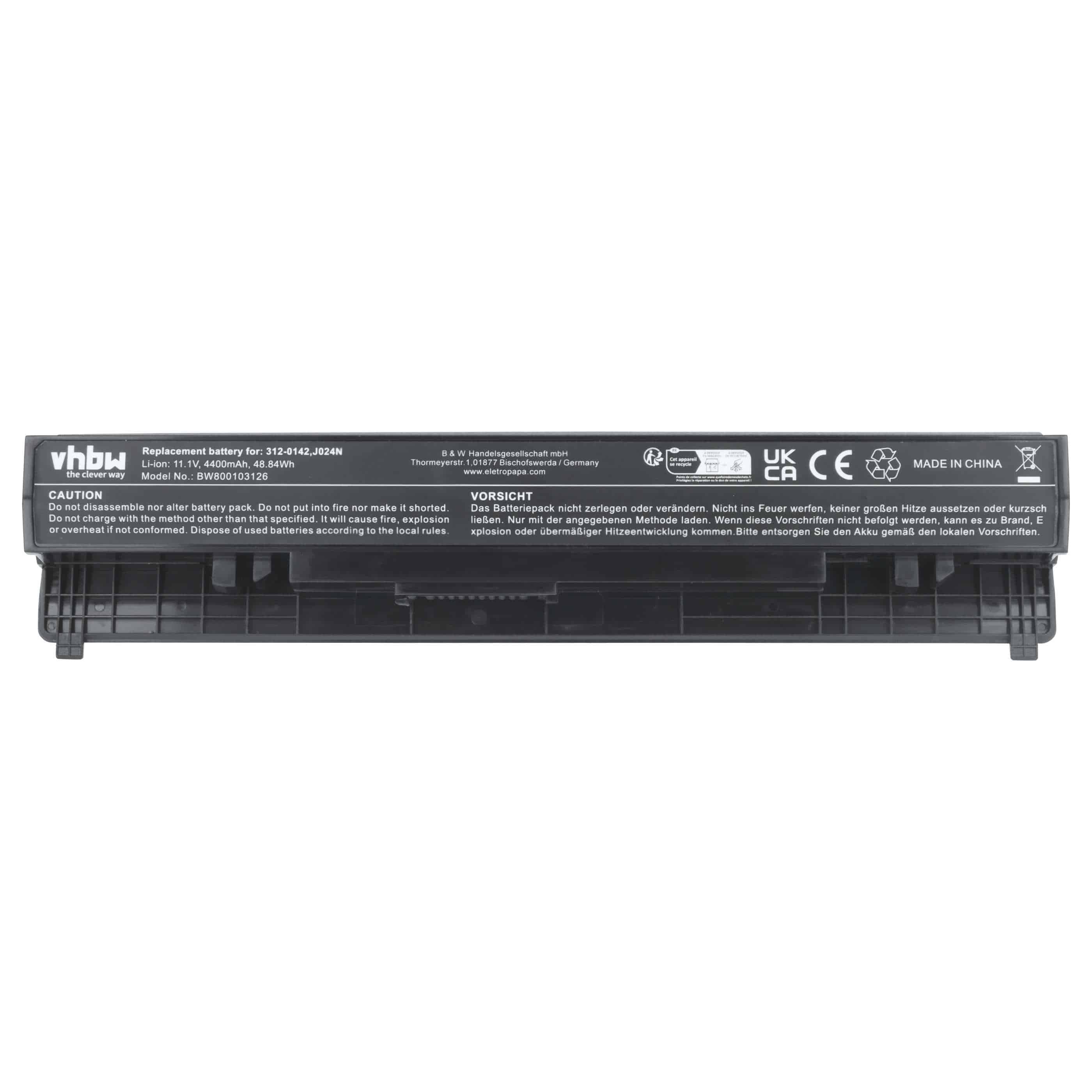 Akumulator do laptopa zamiennik Dell 312-0229, 12-0142, 06P147, 00R271 - 4400 mAh 11,1 V Li-Ion, czarny