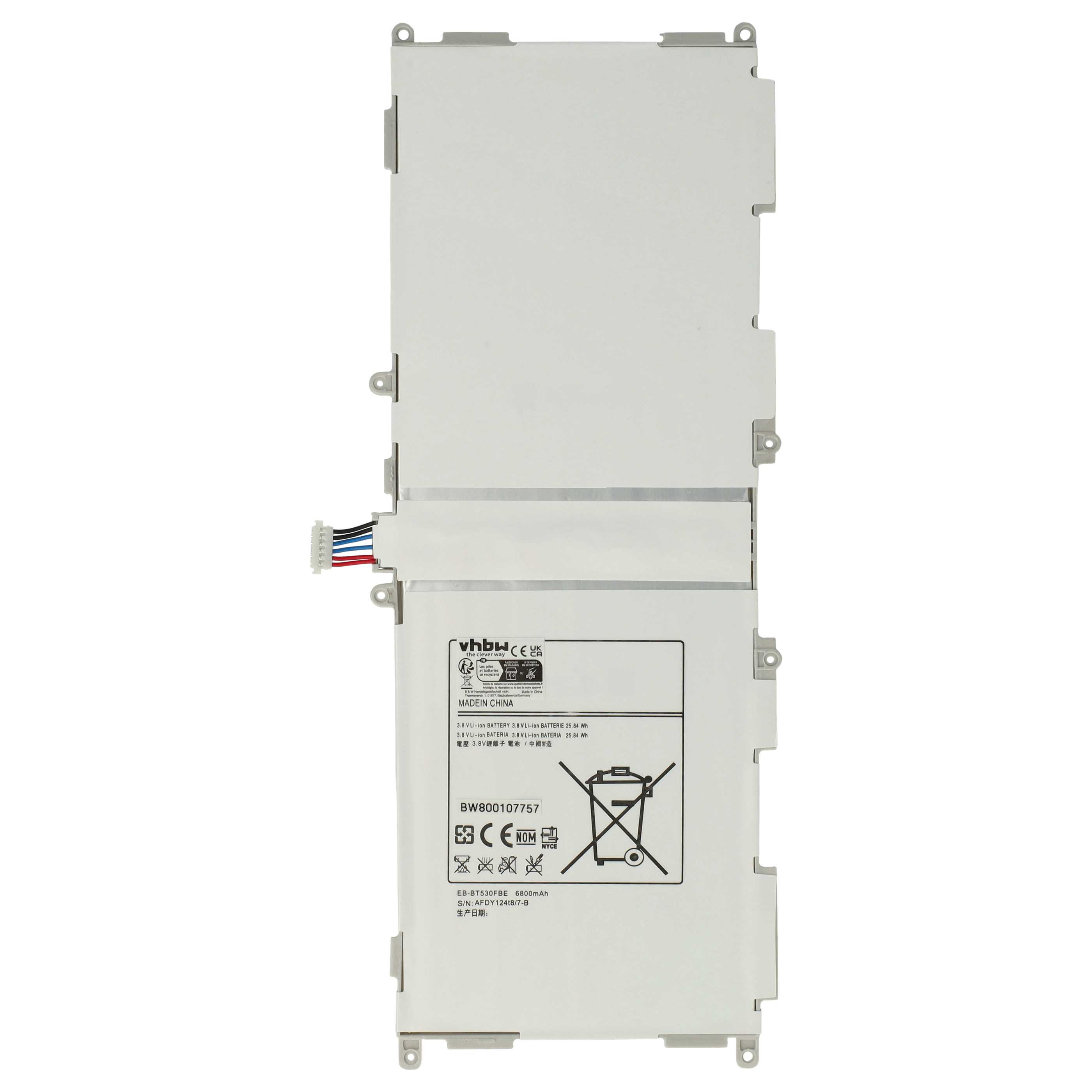 Batteria sostituisce Samsung EB-BT530FBE, EB-BT530FBU, EB-BT530FBC per notebook - 6800mAh 3,8V Li-Poly