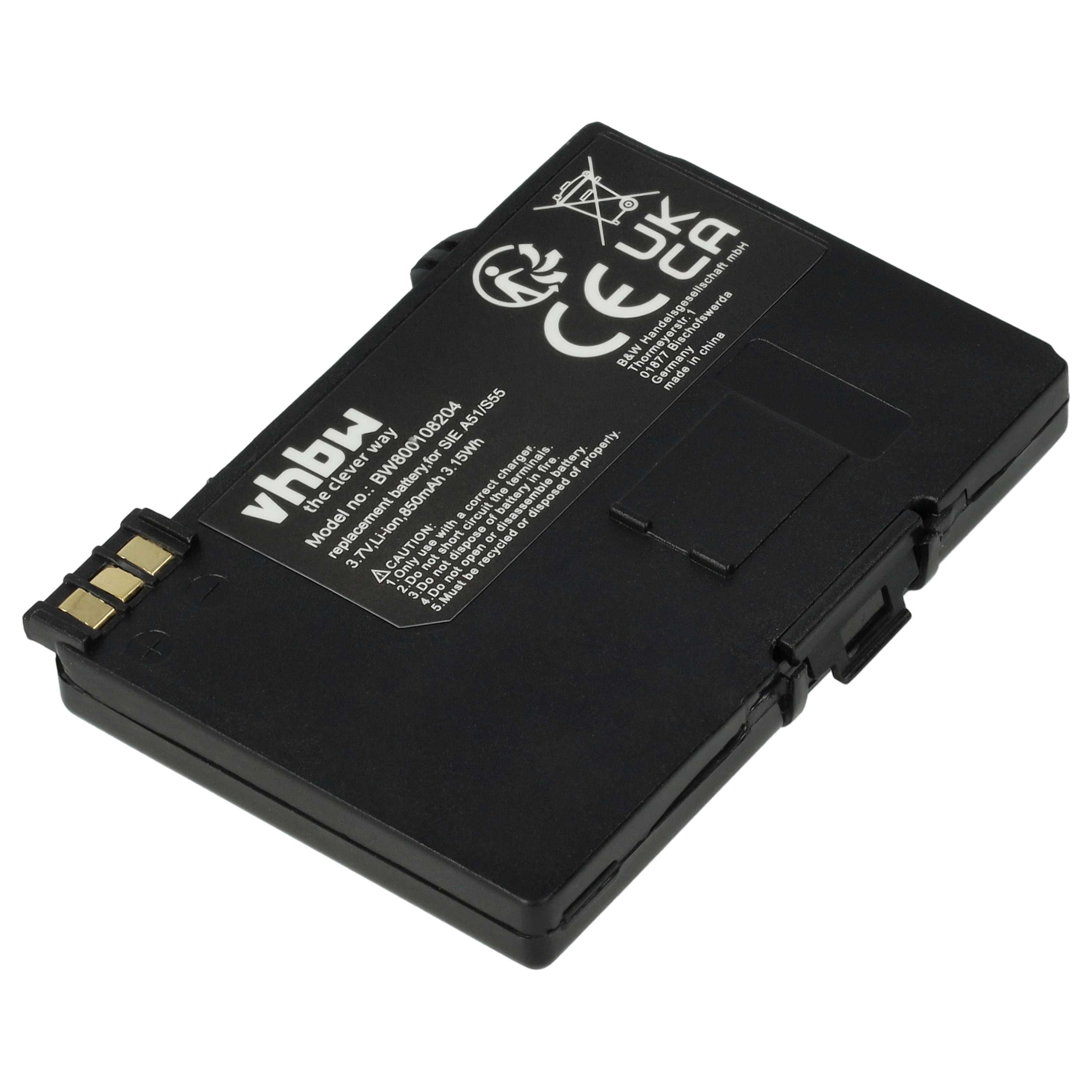 Batterie remplace EBA-510, L36880-N5601-A100, L36145-K1310-X401, BASIC56 pour téléphone - 850mAh 3,7V Li-ion