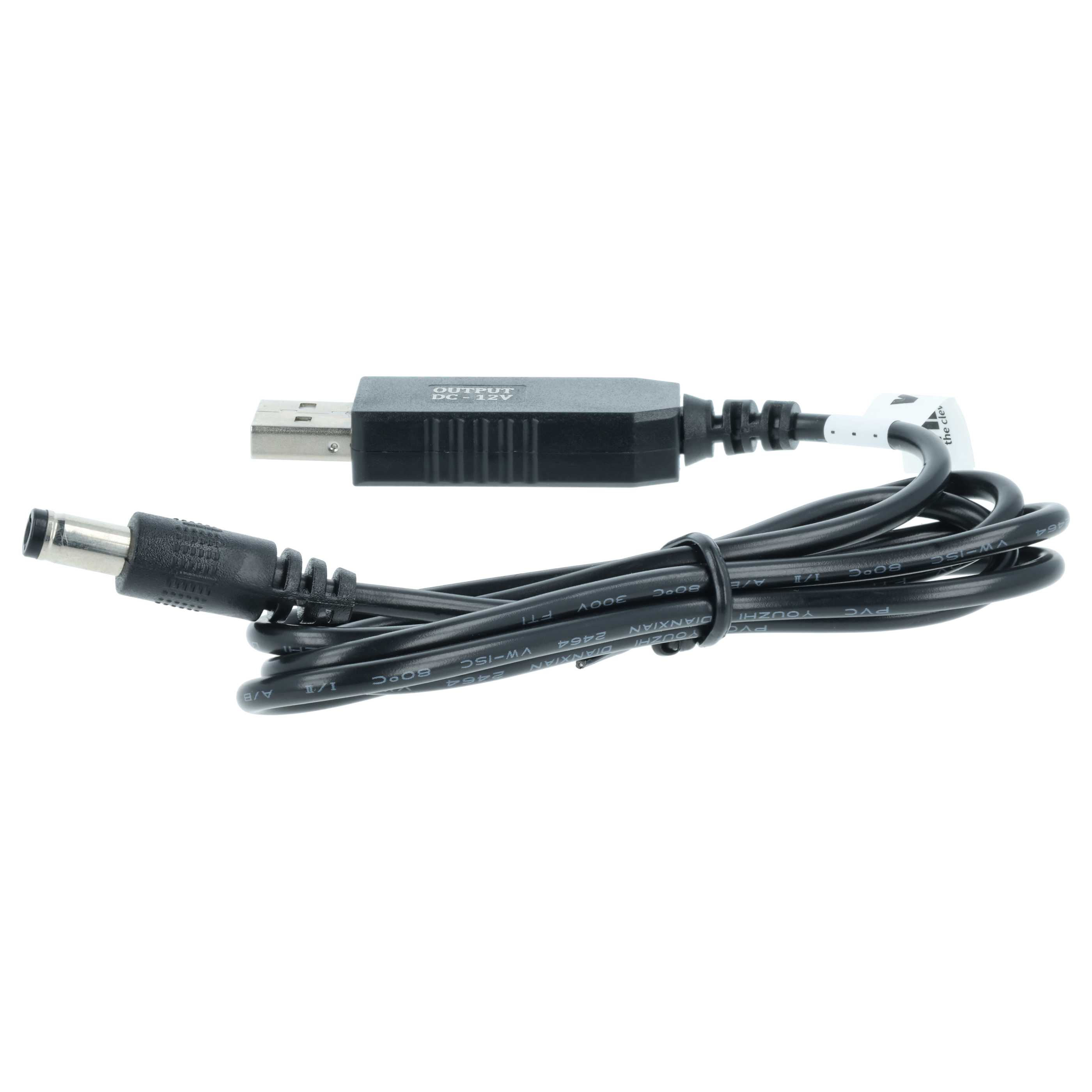 USB Charging Cable to 5,5 x 2,5 mm Barrel Connector - 5 V / 2 A to 12 V / 0,7 A