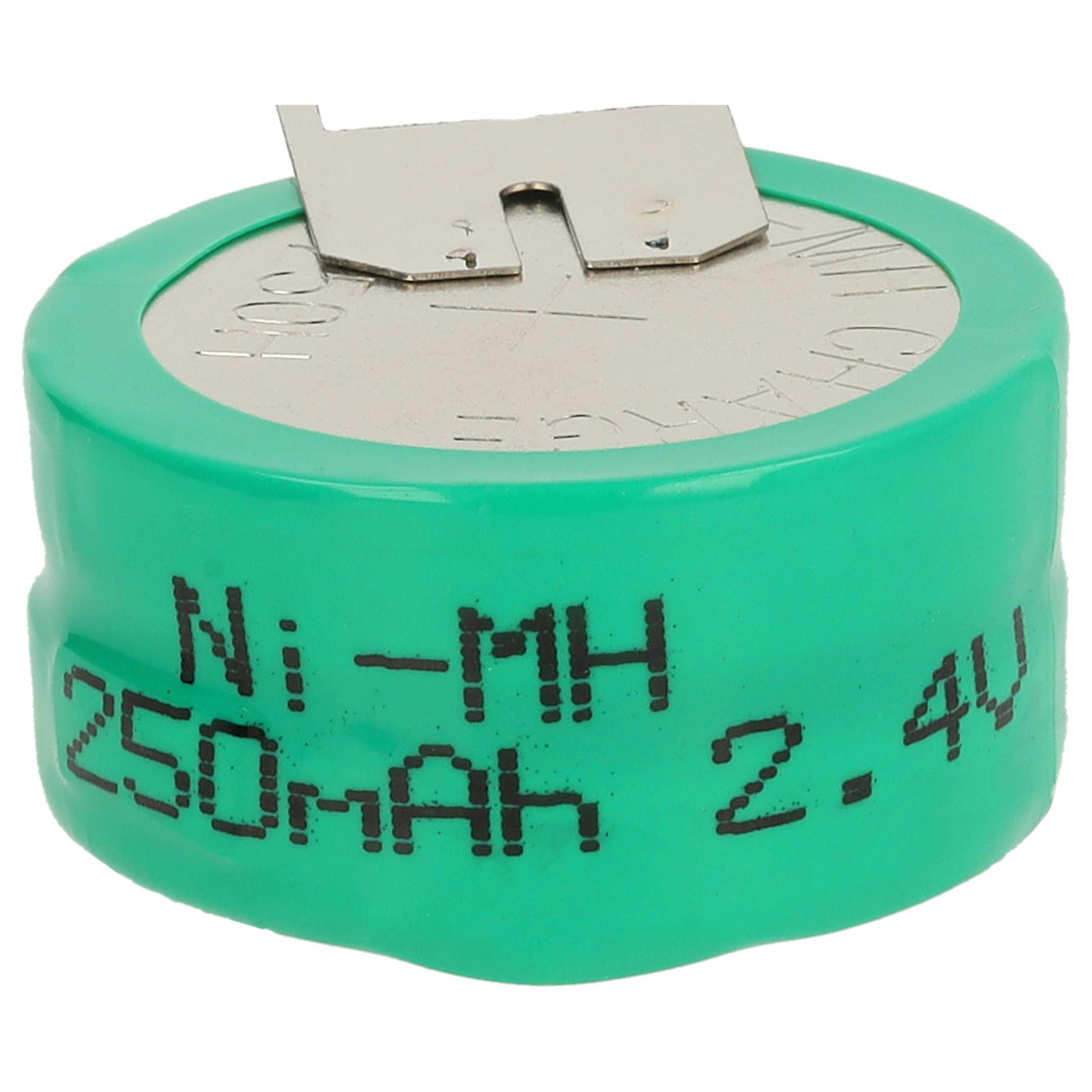 Button Cell Battery Type 2/V250H 3 Pins for Model Building Solar Lamps etc. - 250 mAh 2.4 V NiMH