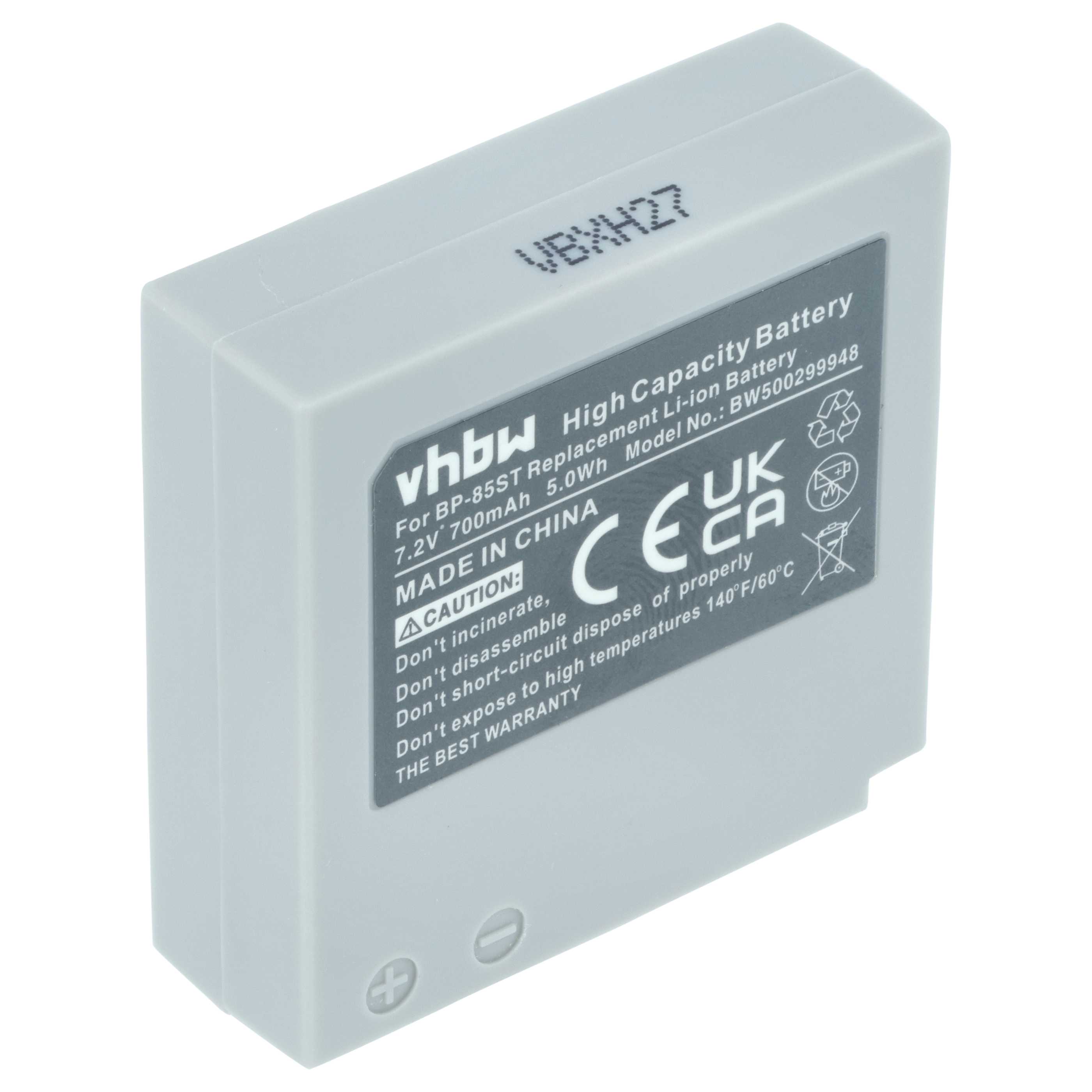 Videocamera Battery replaces Samsung BP-85ST - 700 mAh 7.2 V Li-Ion