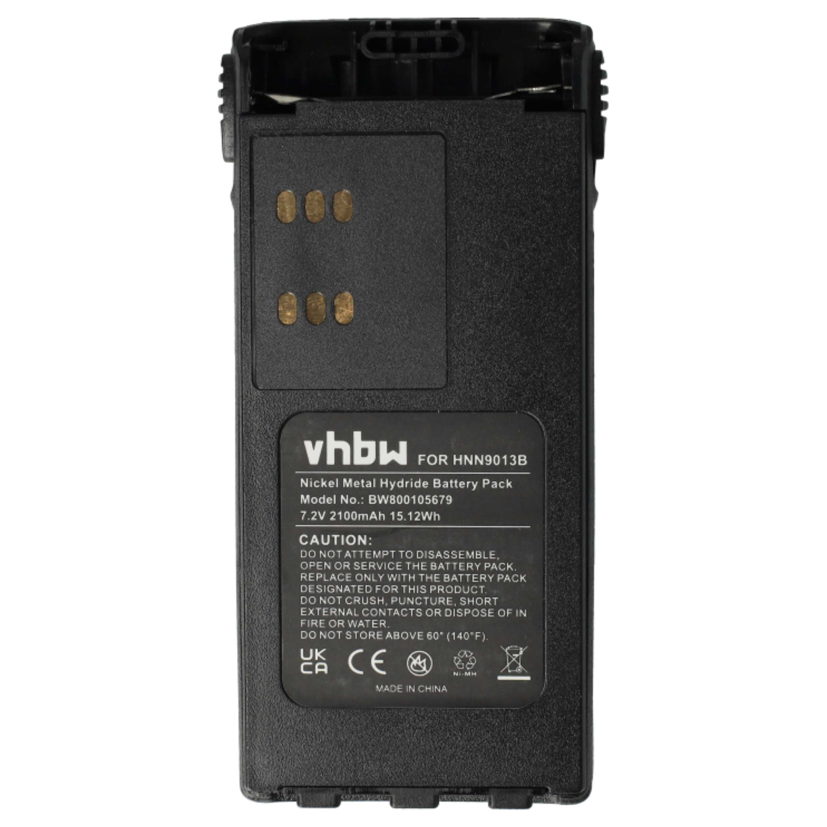 2x Batería reemplaza Motorola HMNN4151, HMNN4154 para radio, walkie-talkie Motorola - 2100 mAh 7,2 V NiMH