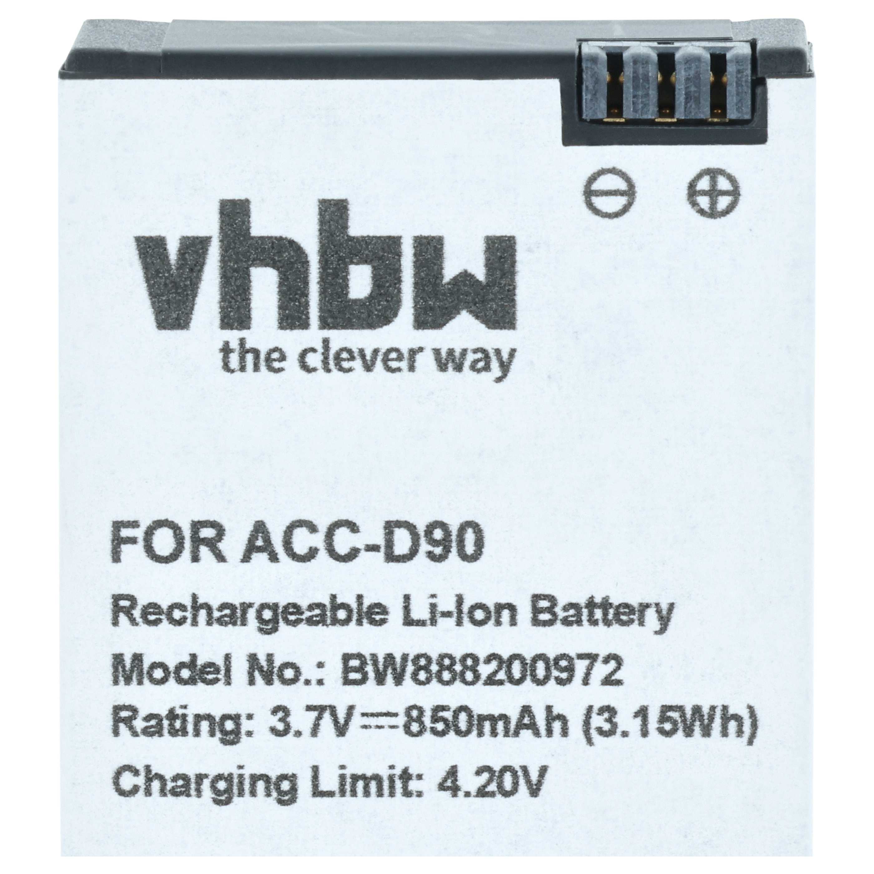 Mini-Kamera-Akku (2 Stück) als Ersatz für AEE ACC-D90 für AEE - 850mAh 3,7V Li-Ion