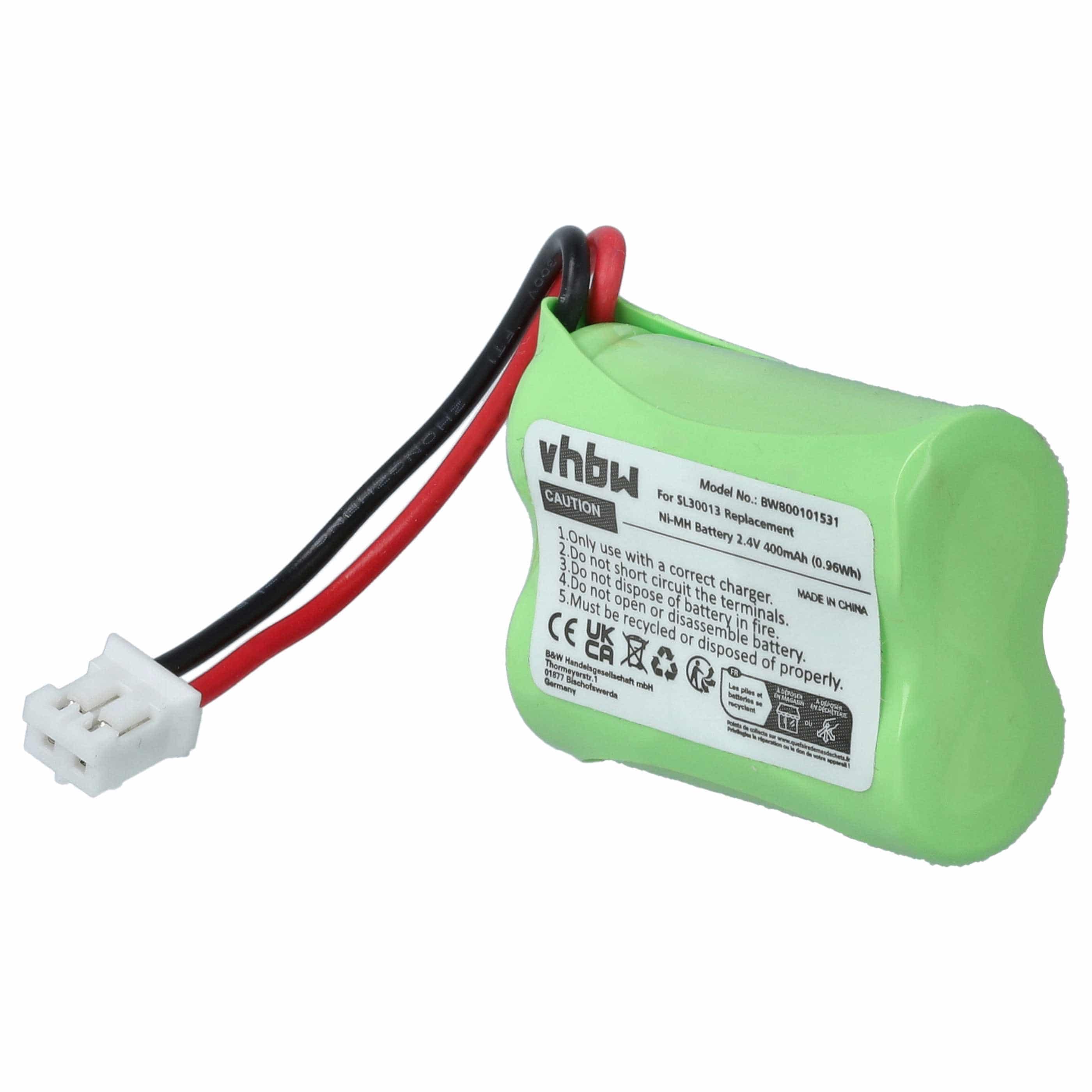 Batterie remplace SL30013 pour téléphone Simvalley - 400mAh 2,4V NiMH