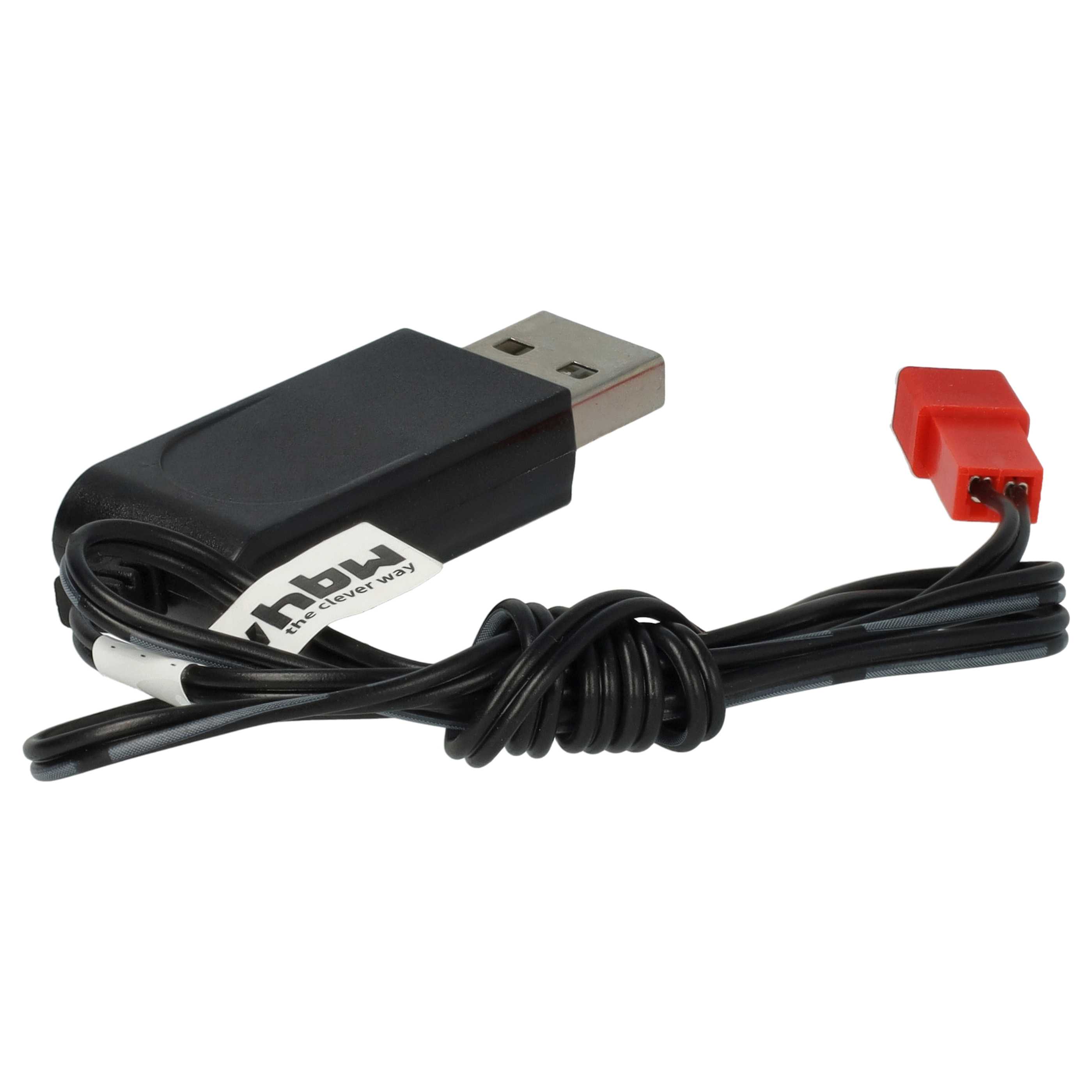 USB Charging Cable suitable for RC Batteries with JST Connector, RC Model Making Battery Packs - 60 cm 6 V
