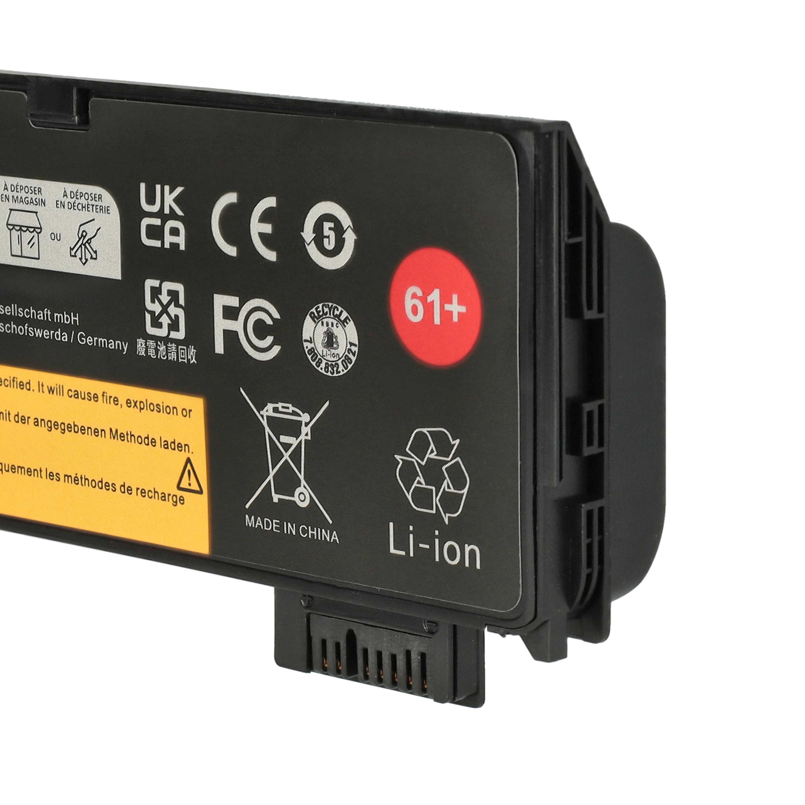 Batterie remplace Lenovo 01AV422, 01AV423, 01AV424 pour ordinateur portable - 4400mAh 11,1V Li-ion, noir