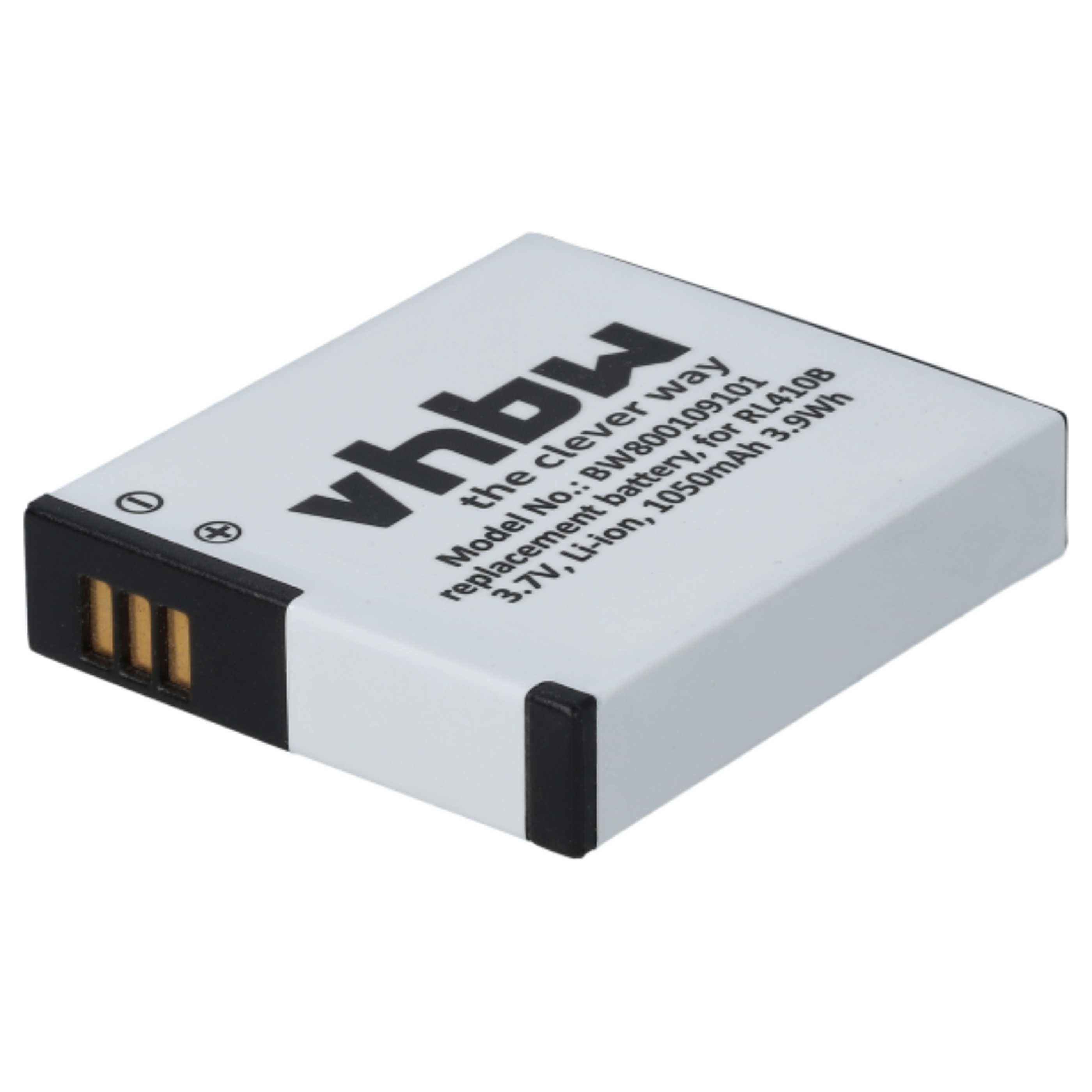 2x Battery replaces Rollei AC 410-420, RL410B - 1000mAh, 3.7V, Li-Ion