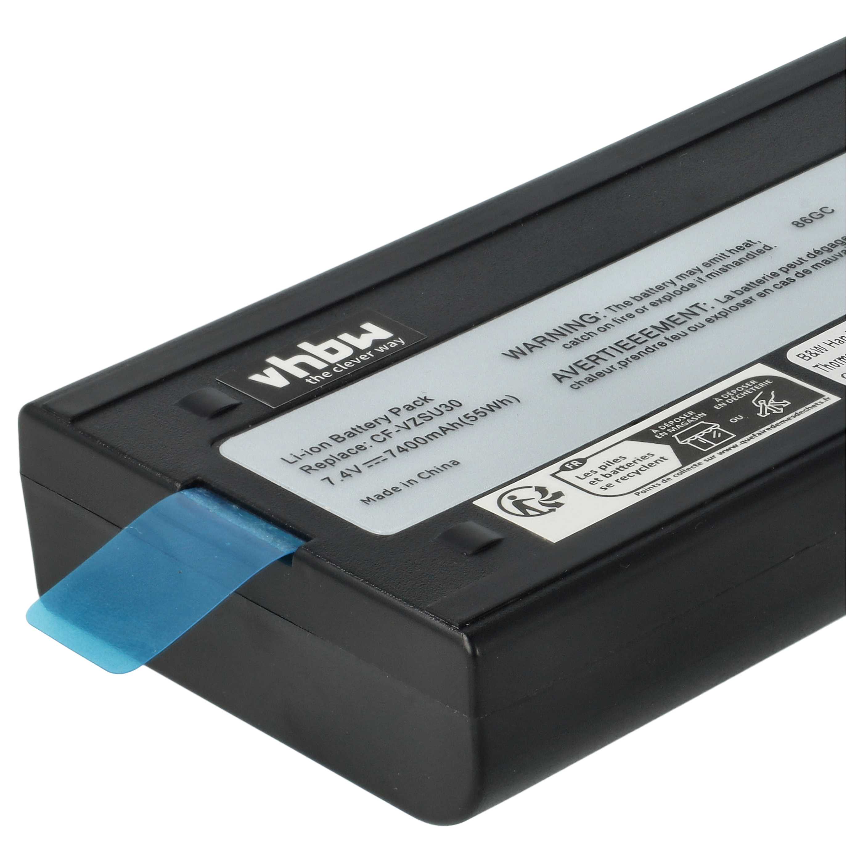 Notebook-Akku als Ersatz für Panasonic CF-VZSU30B, CF-VZSU30A, CF-VZSU30 - 7400mAh 7,4V Li-Ion, schwarz