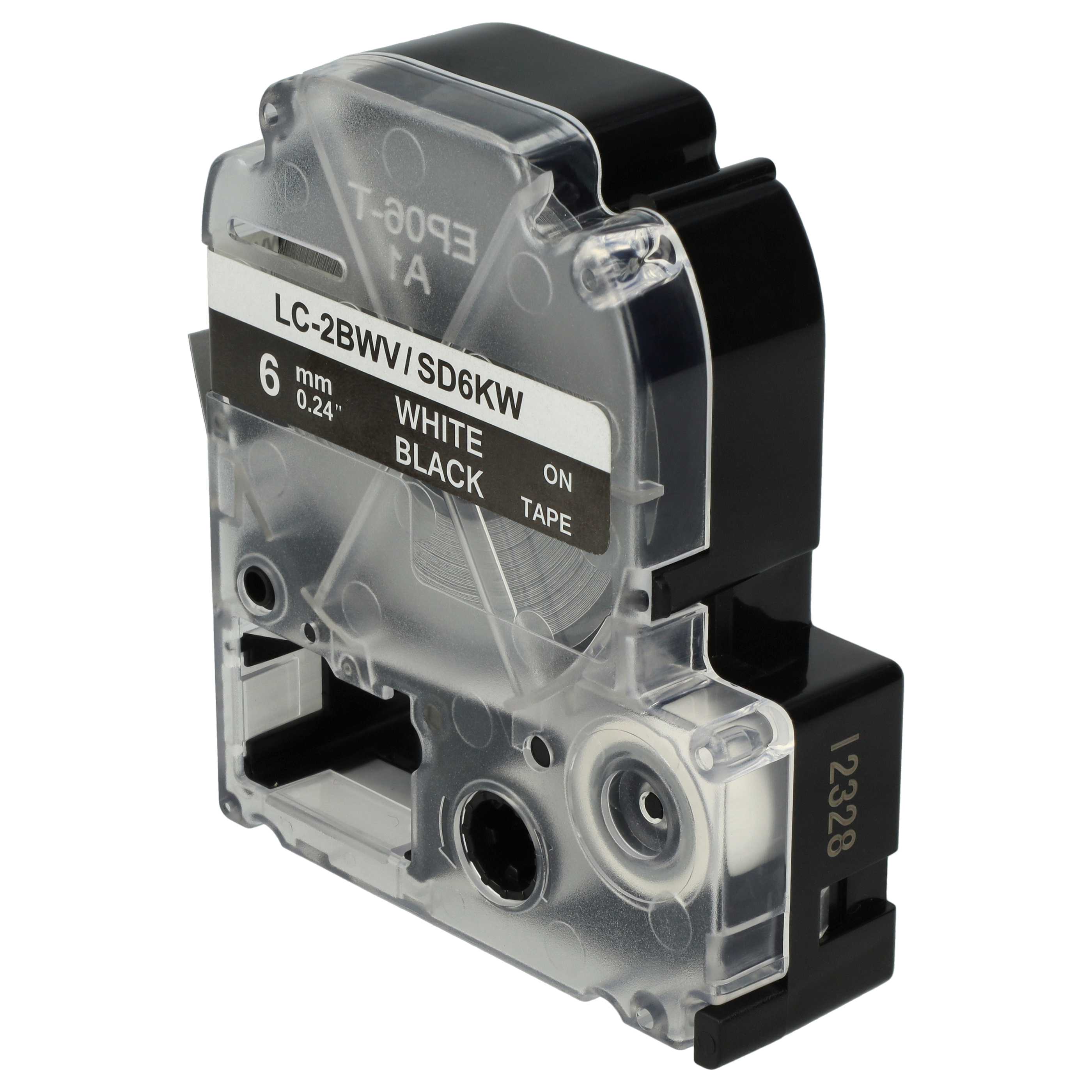 Cassetta nastro sostituisce Epson LC-2BWV per etichettatrice 6mm bianco - nero
