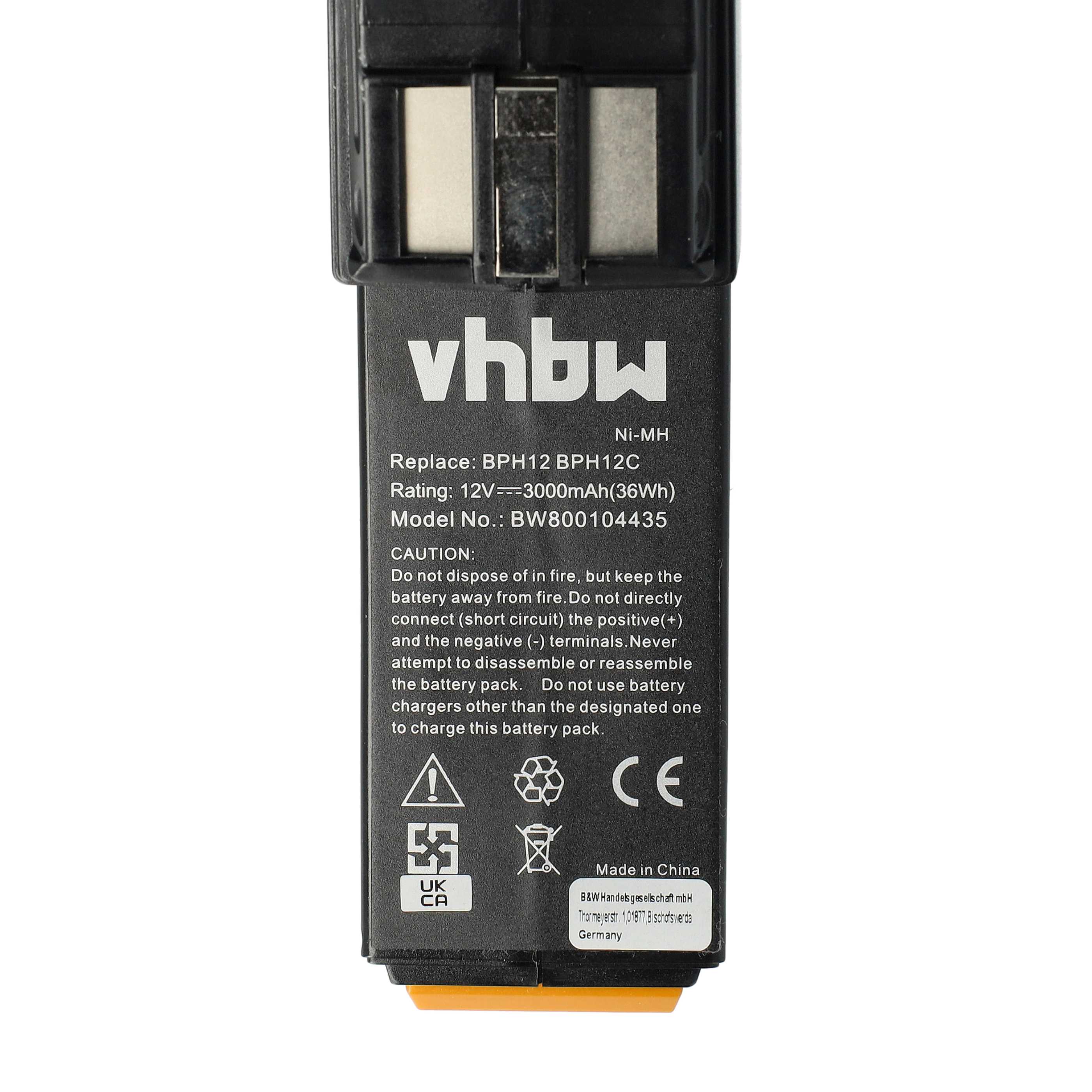 Battery replaces Festo Festool 488438, 486831, 487512, 487701 Electric Power Tool - 3000 mAh, 12 V, NiMH