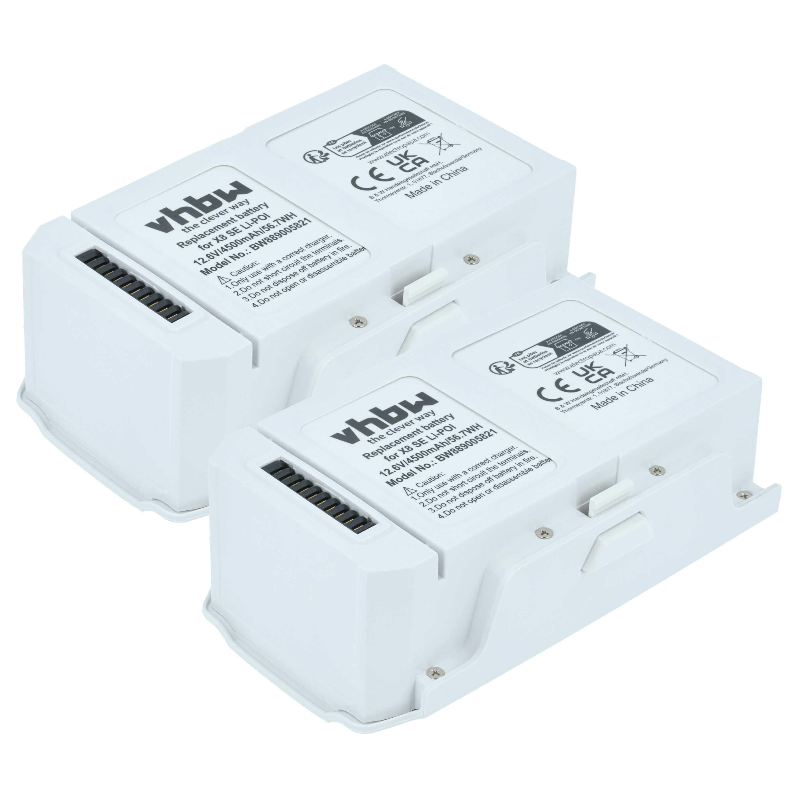 2x Batteries pour drone Xiaomi Fimi X8 SE 2022, SE 2020- 4500mAh 12,6V Li-polymère
