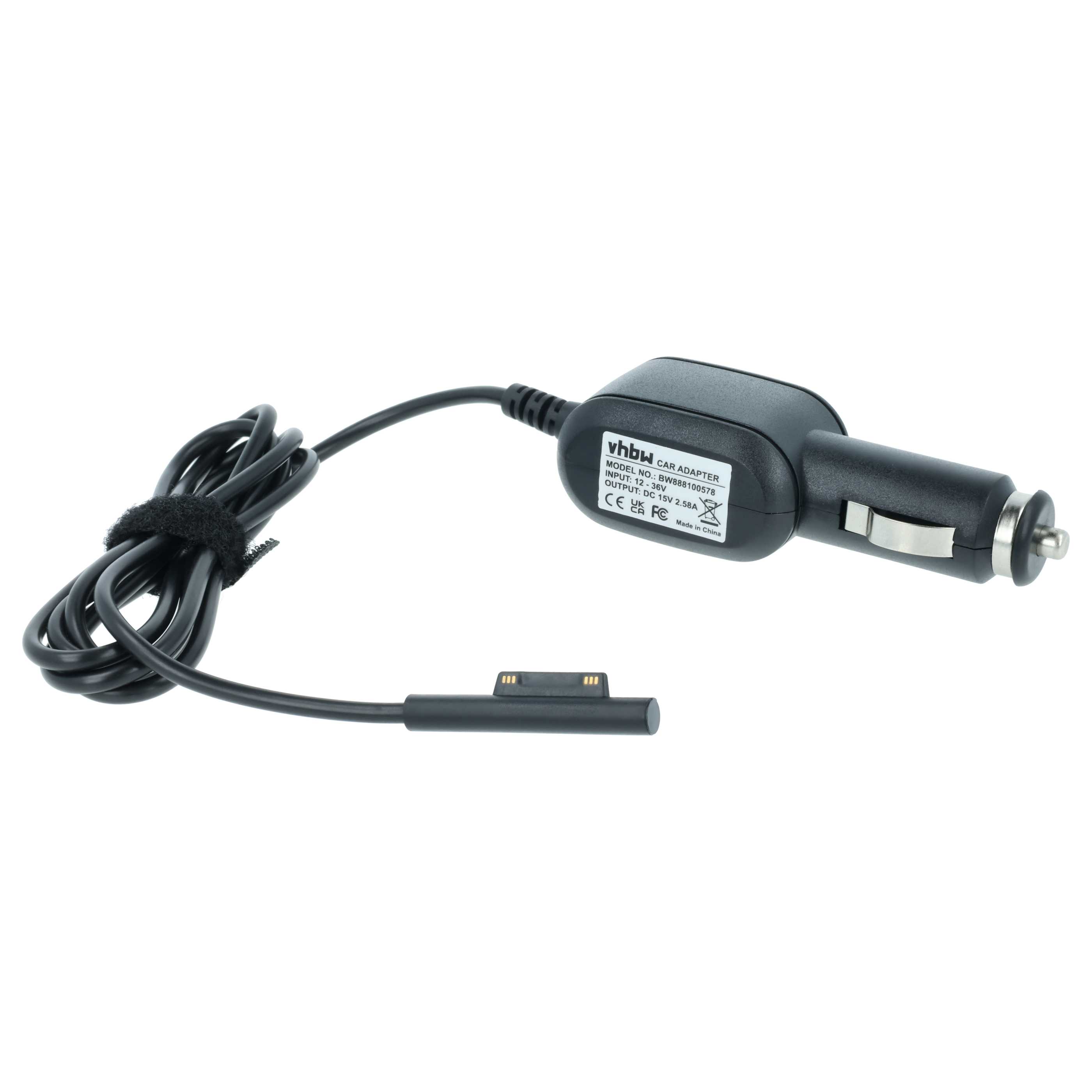 Vehicle Charger replaces Microsoft 1735, 1706, 1800, 1736 Notebook, Tablet - 2.58 A