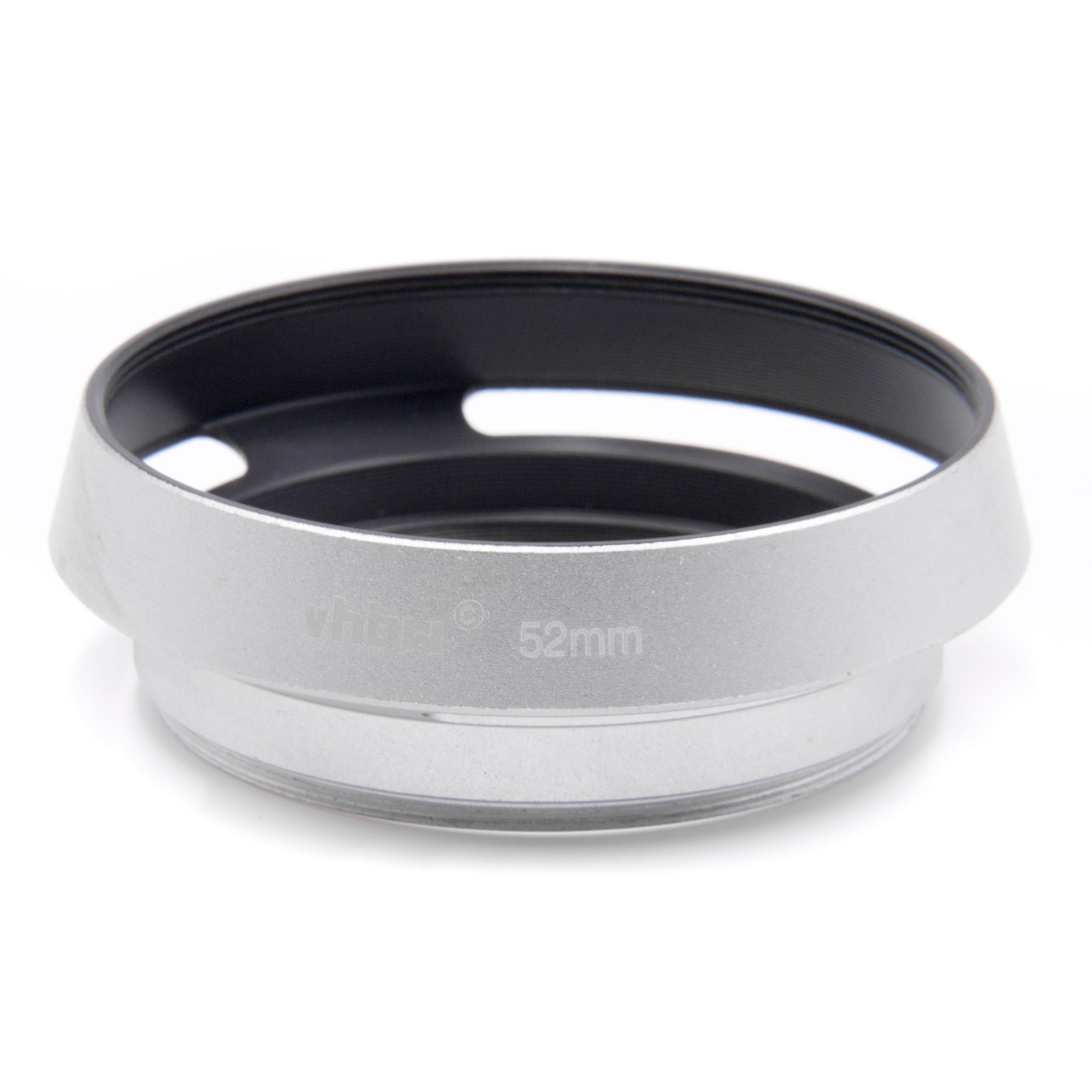 Lens Hood suitable for 52mm Lens - Lens Shade Silver, Round