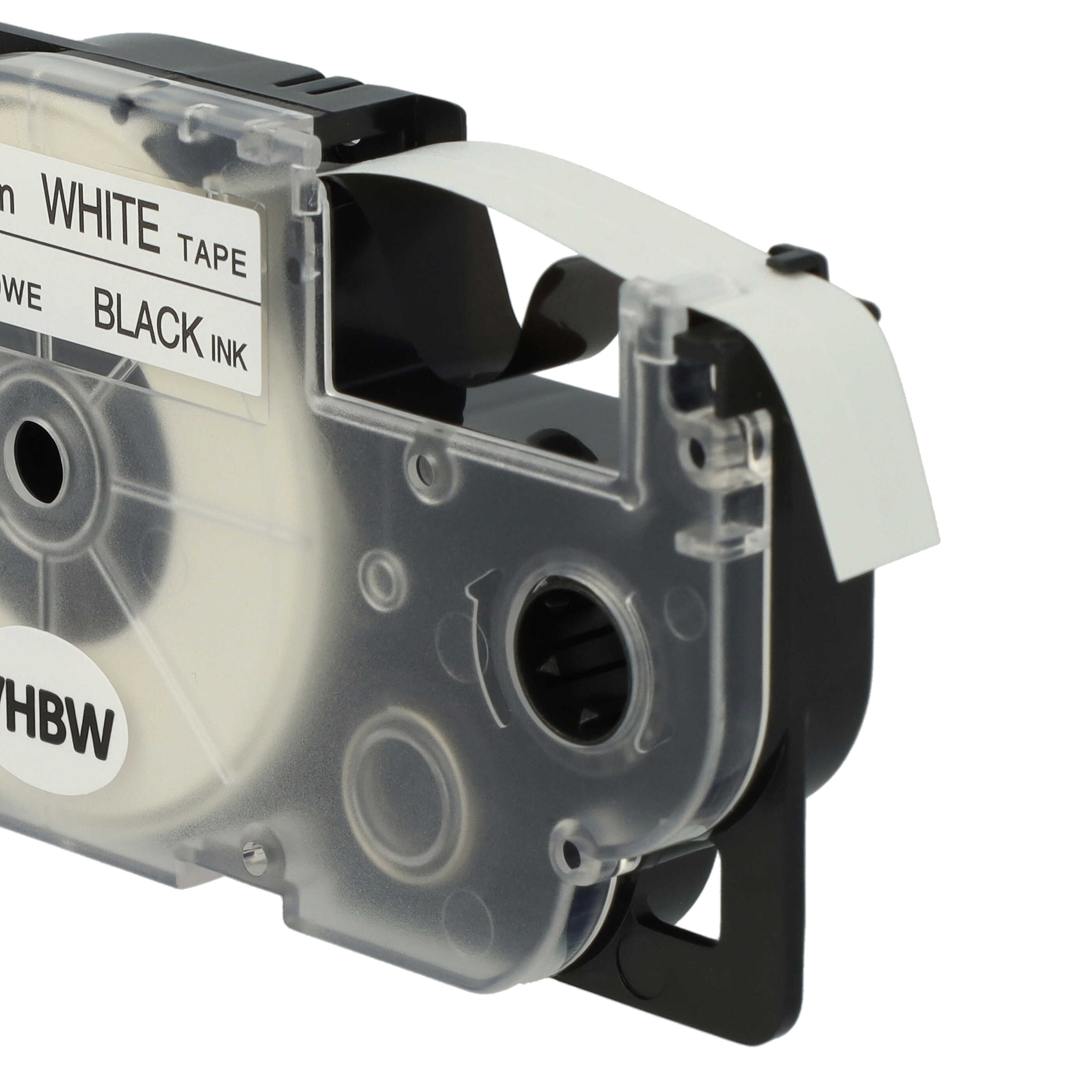 50x Label Tape replaces Casio XR-9WE1, XR-9WE - 9 mm Black to White