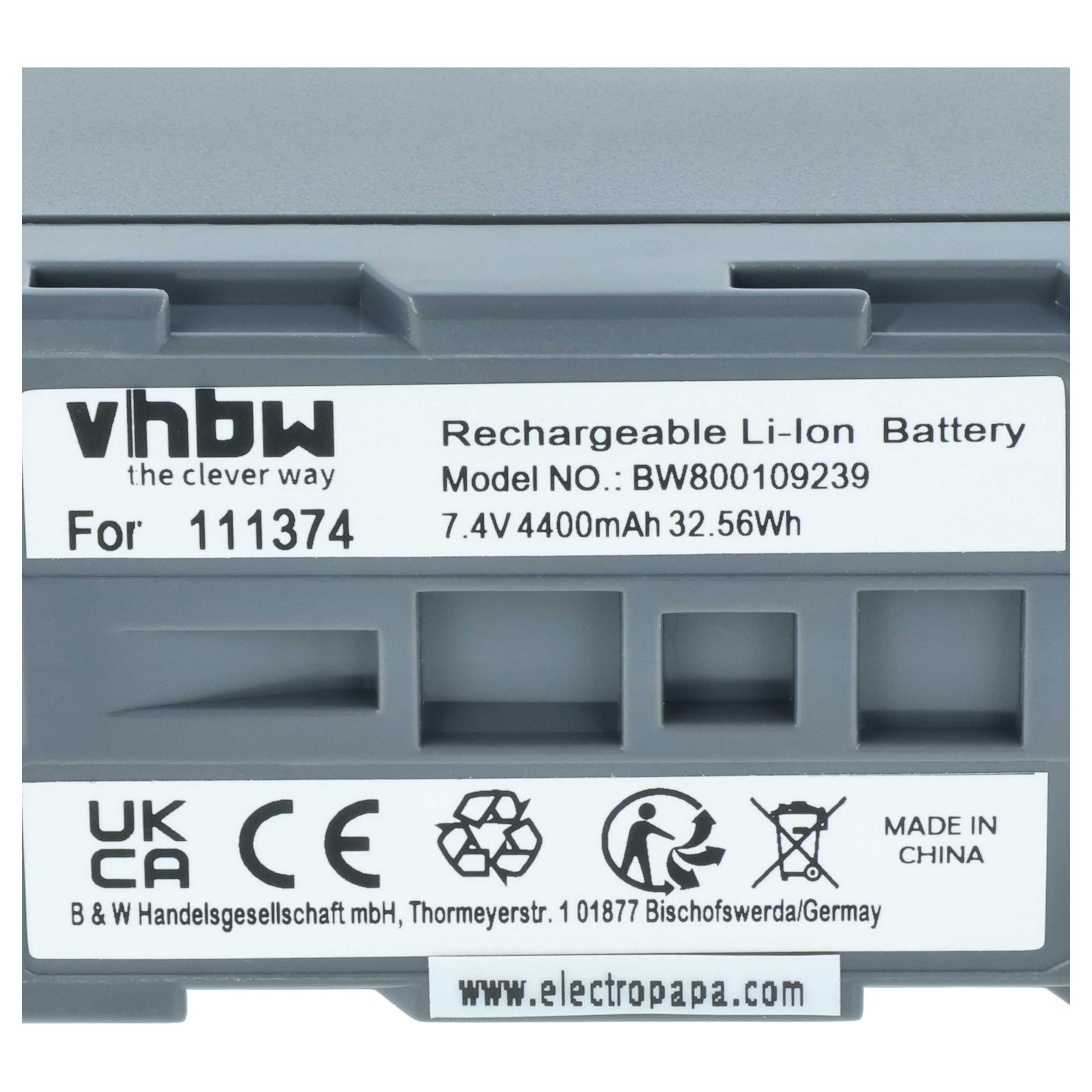 Messtechnik-Akku als Ersatz für 111374 für AshTech - 4400mAh 7,4V Li-Ion