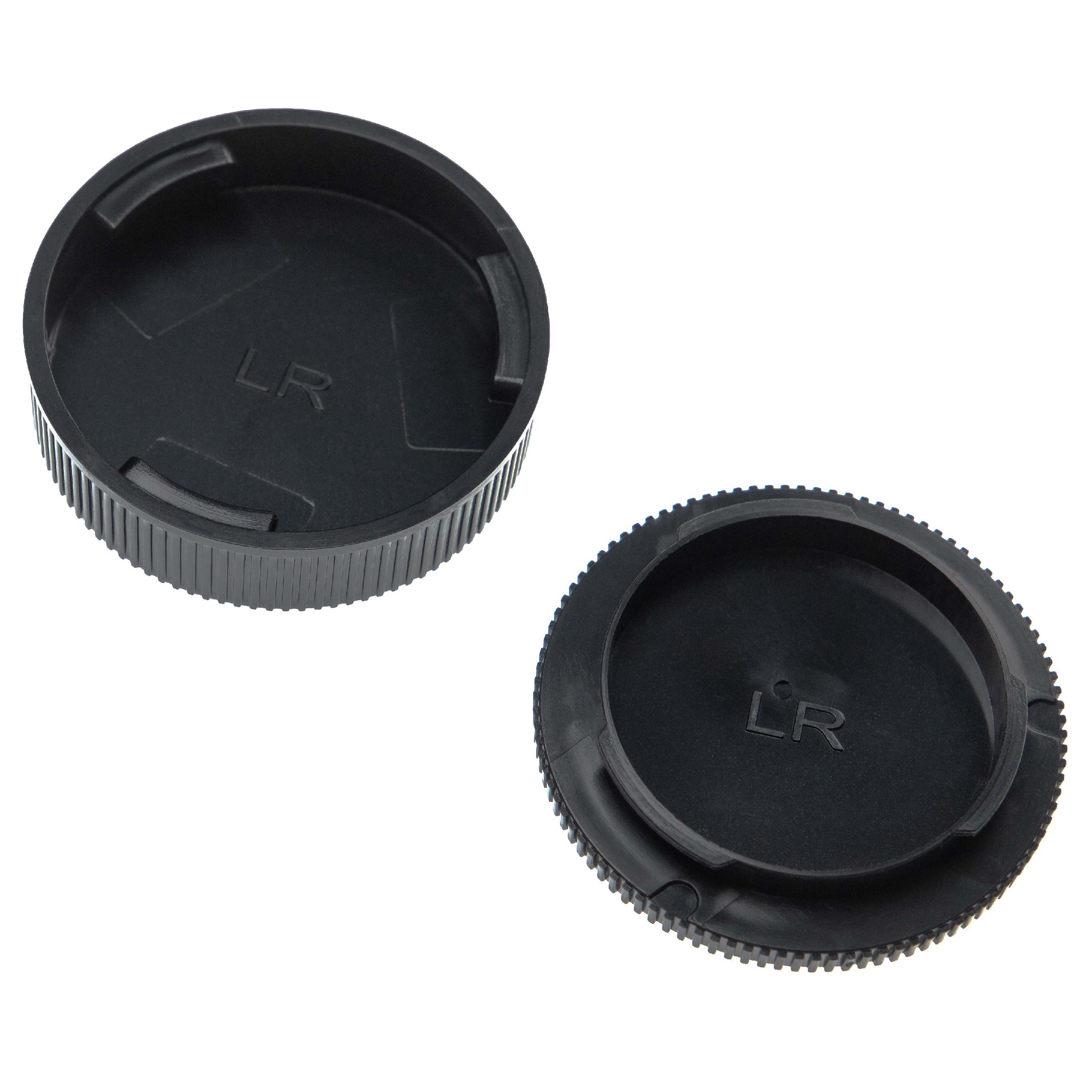 vhbw set di copriobiettivi compatibile con Tessar 2.8/50 lenti - Tappo anteriore e posteriore, plastica nero