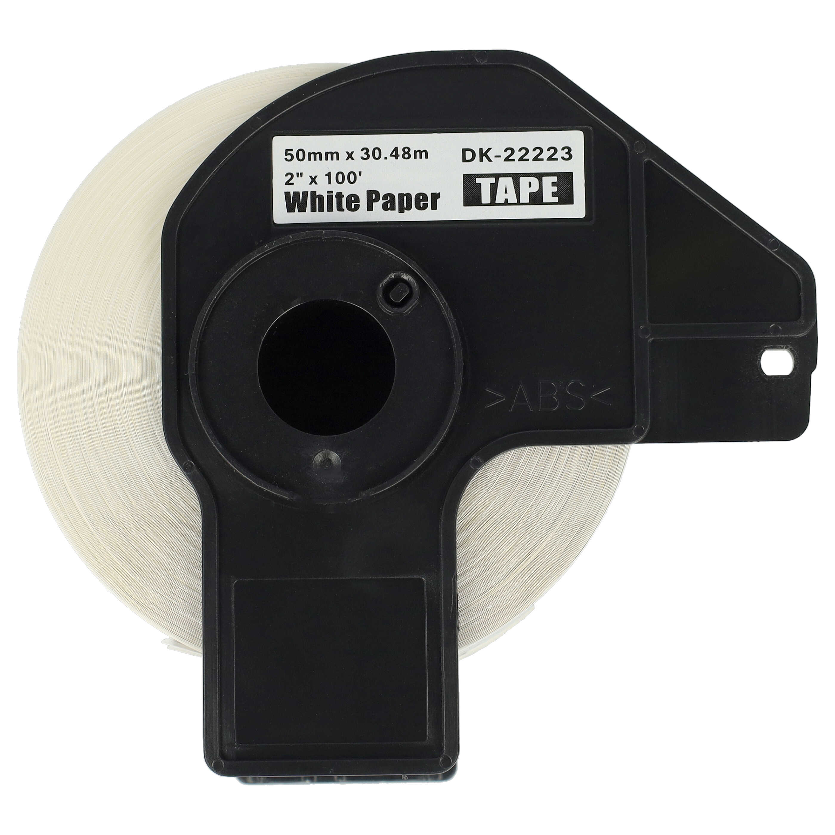 5x Etiketten als Ersatz für Brother DK-22223 Etikettendrucker - Premium 50mm x 30,48m + Halter
