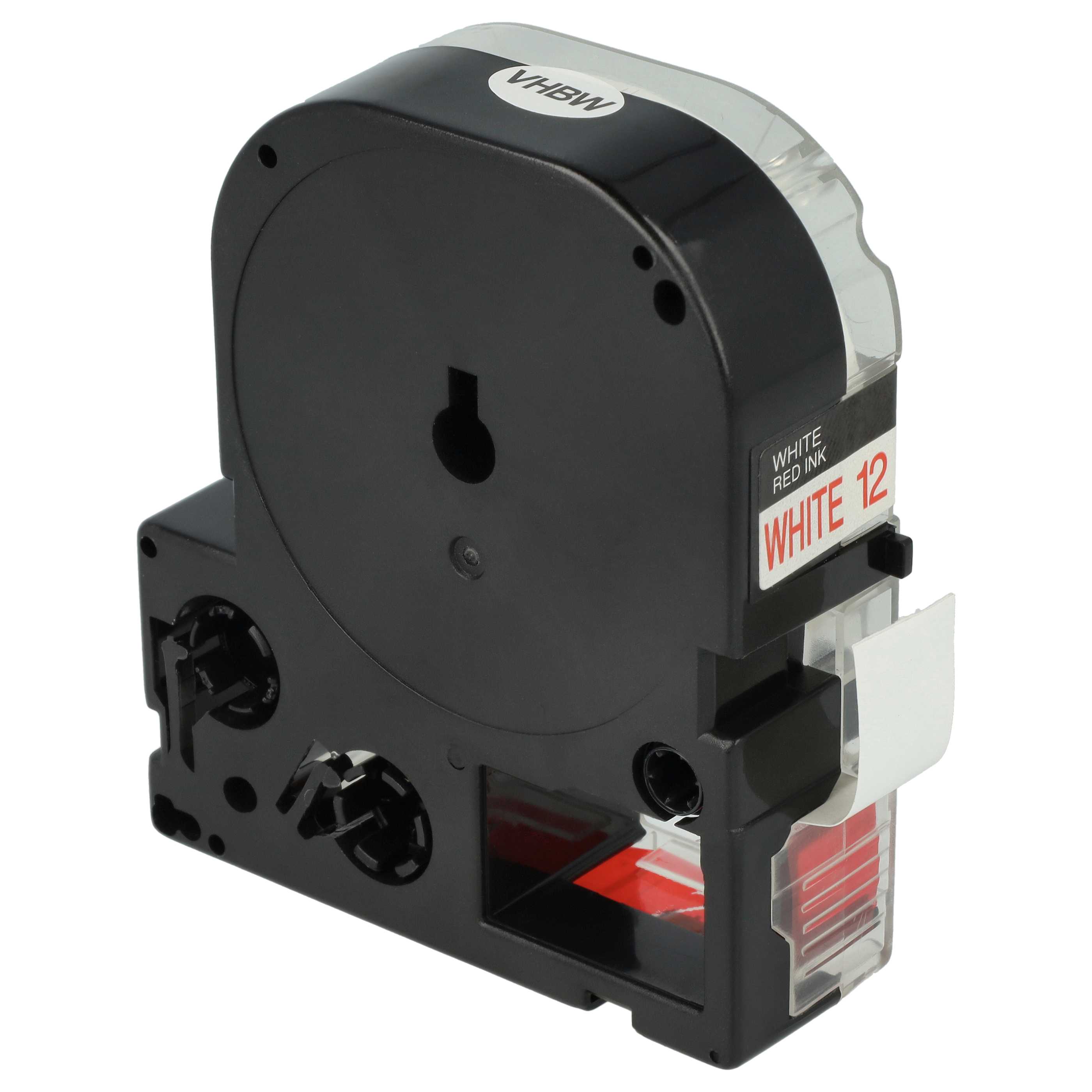 Label Tape replaces Epson LC-4WRN - 12 mm Red to White