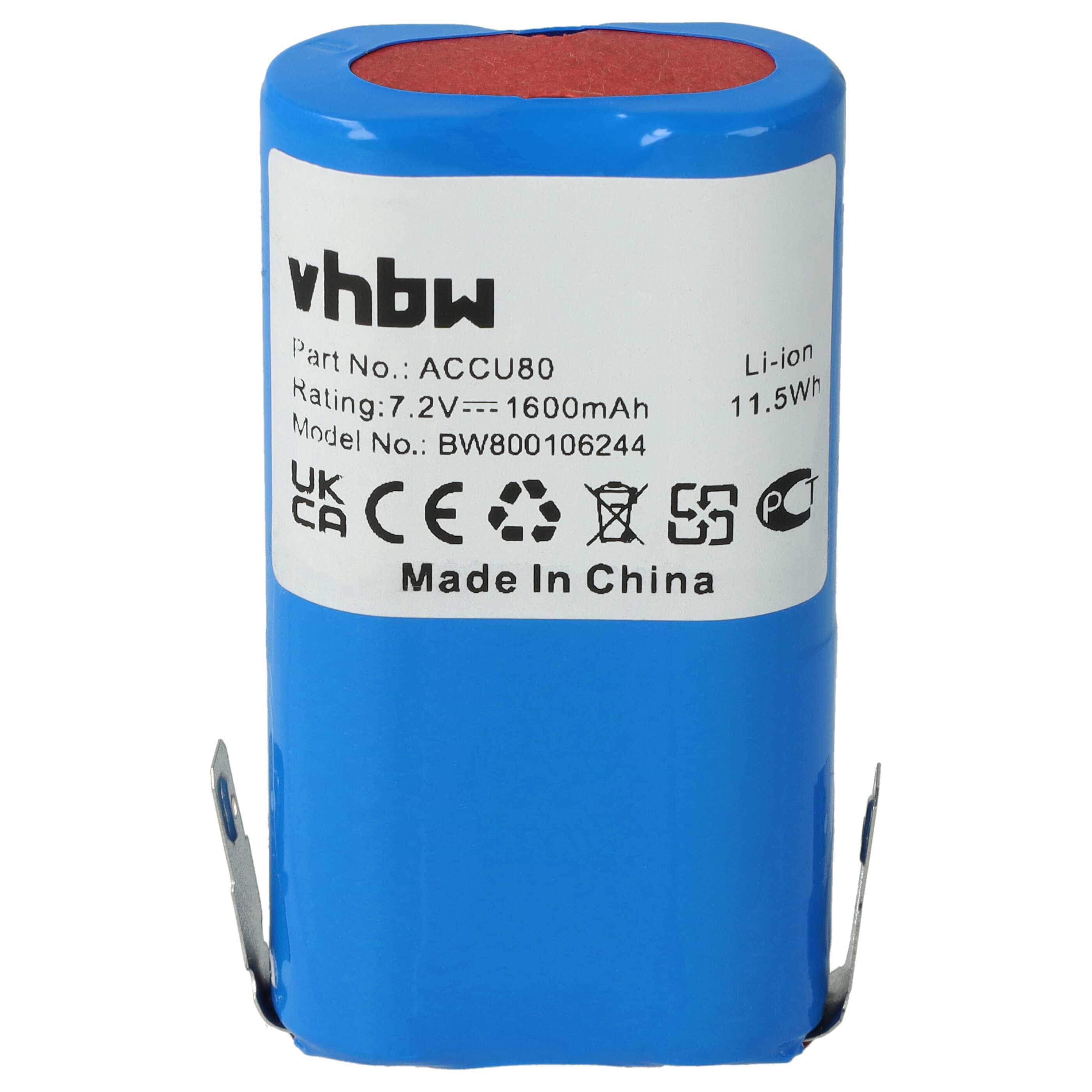 Batteria sostituisce 8802-00.640.00, Accu80 per dispositivo da giardinaggio Gardena - 1600mAh 7,2V Li-Ion